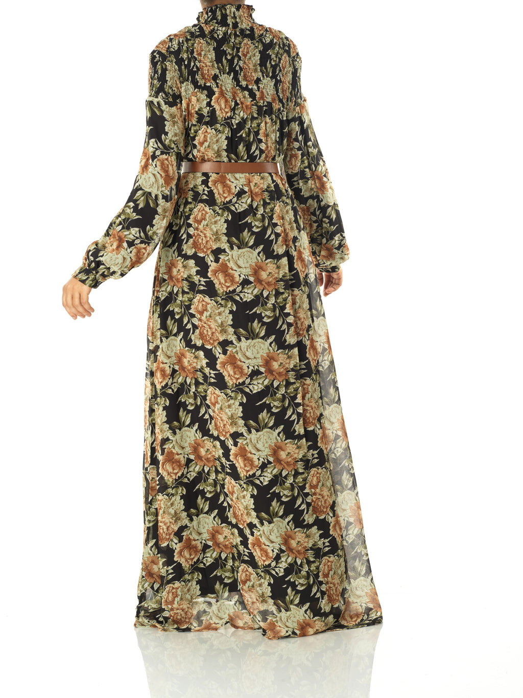 Camille Pretty Floral Chiffon Maxi Dress