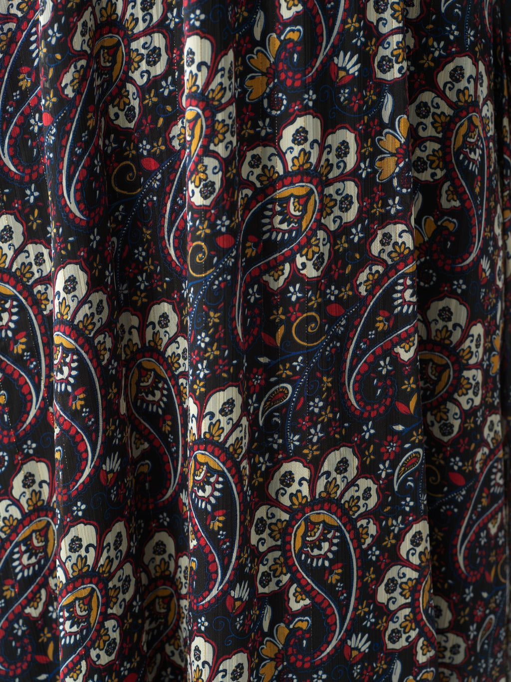 Farrow Black Paisley Chiffon Maxi Dress