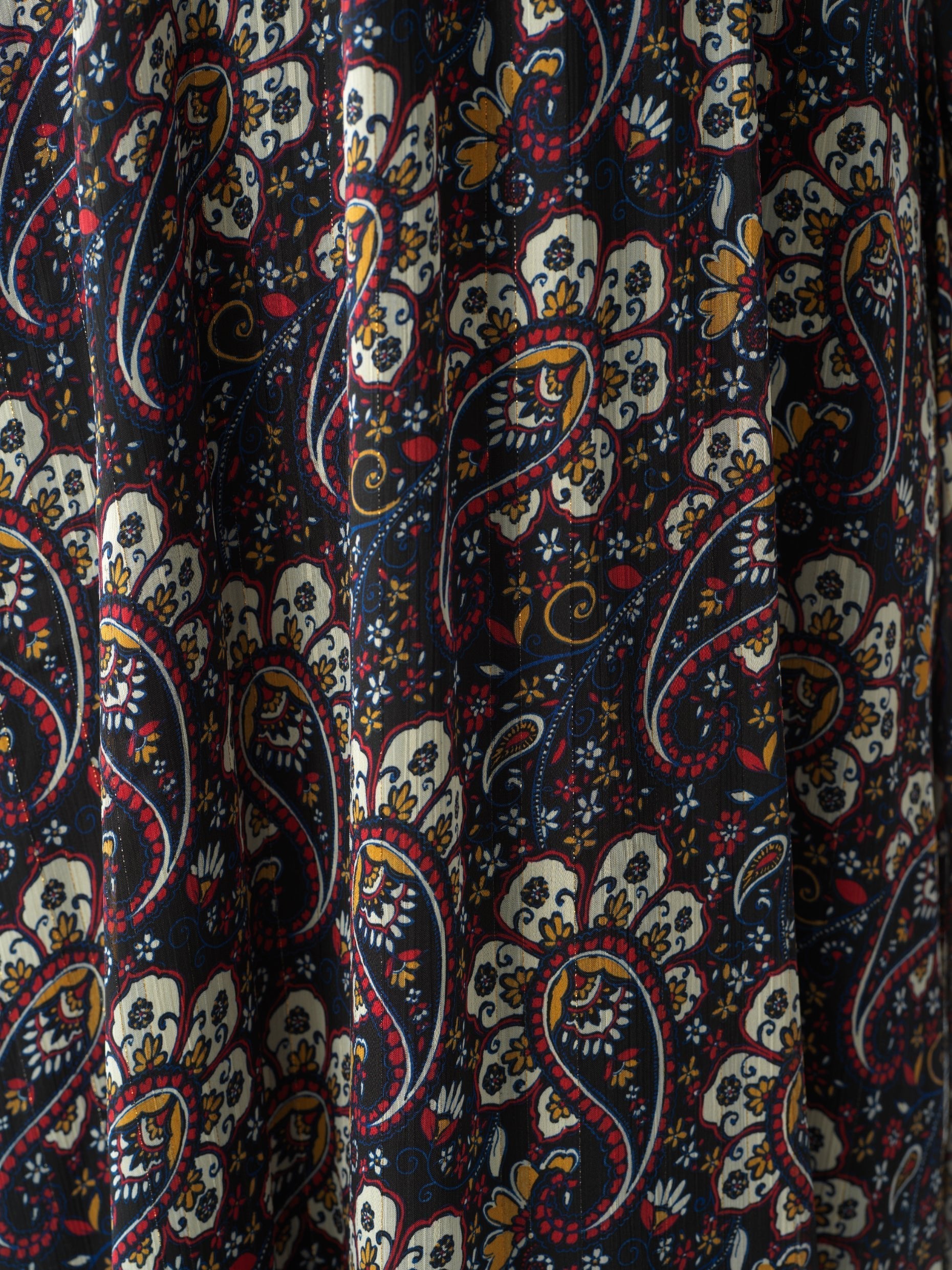 Farrow Black Paisley Chiffon Maxi Dress