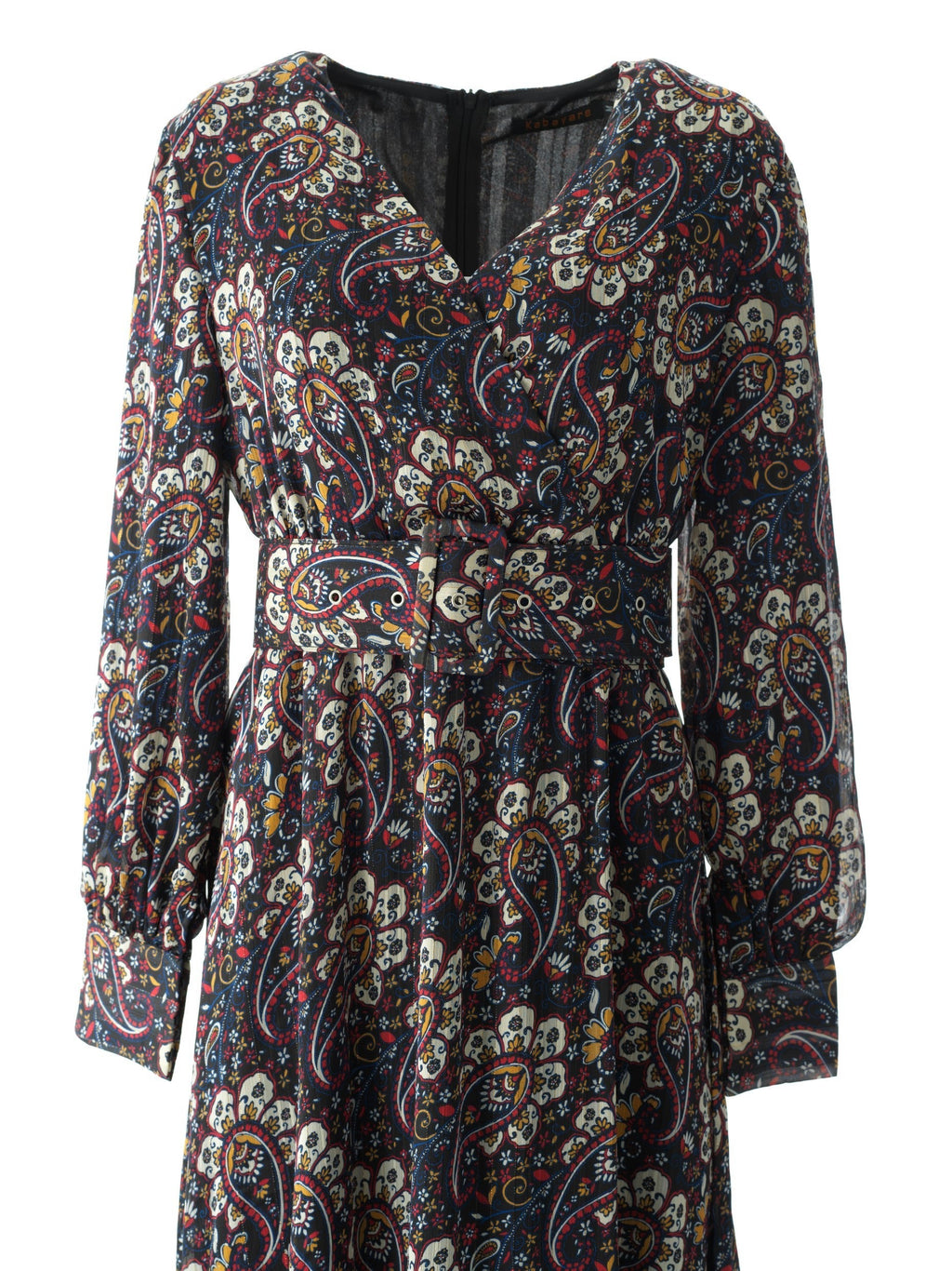 Farrow Black Paisley Chiffon Maxi Dress