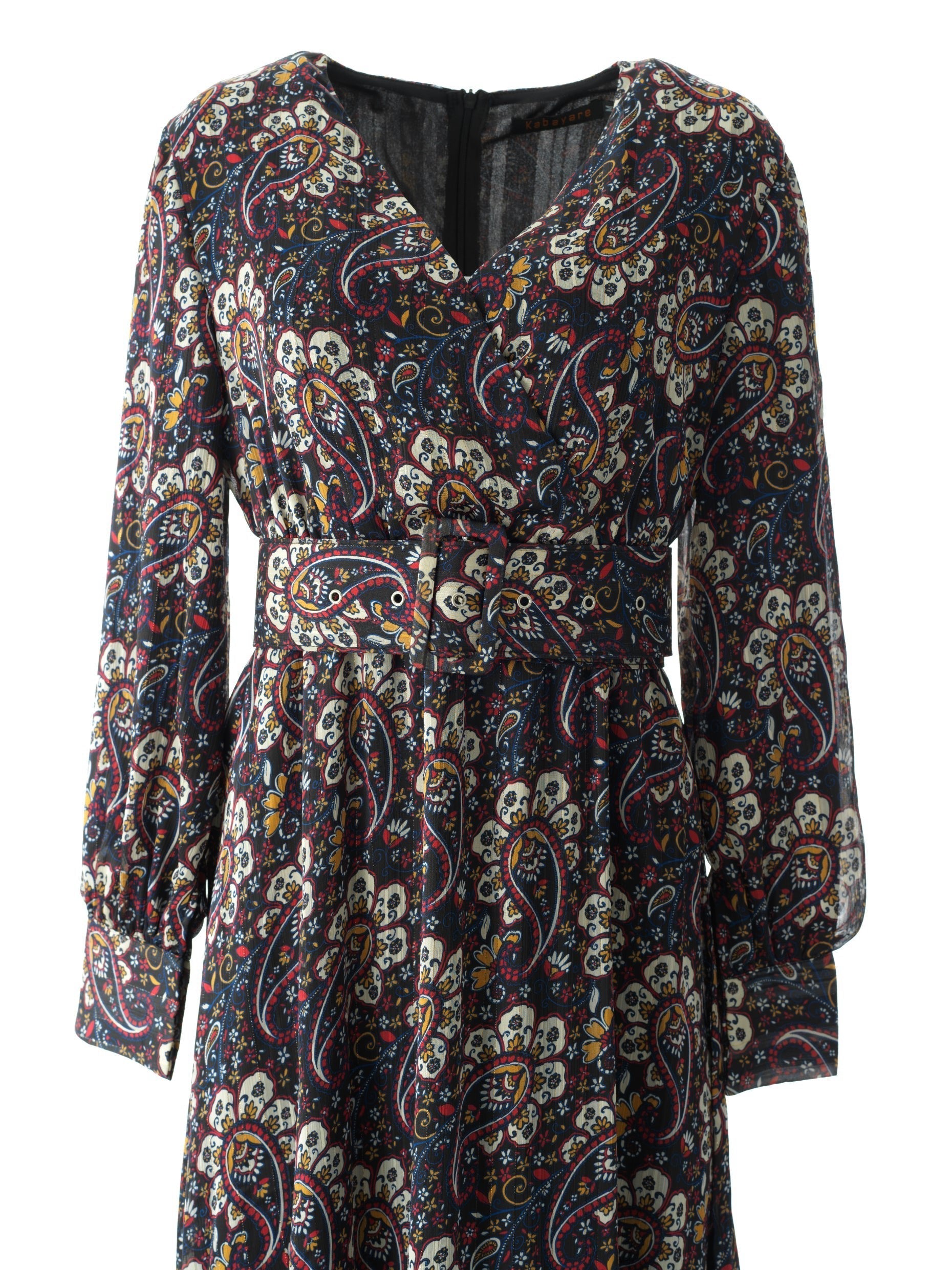 Farrow Black Paisley Chiffon Maxi Dress