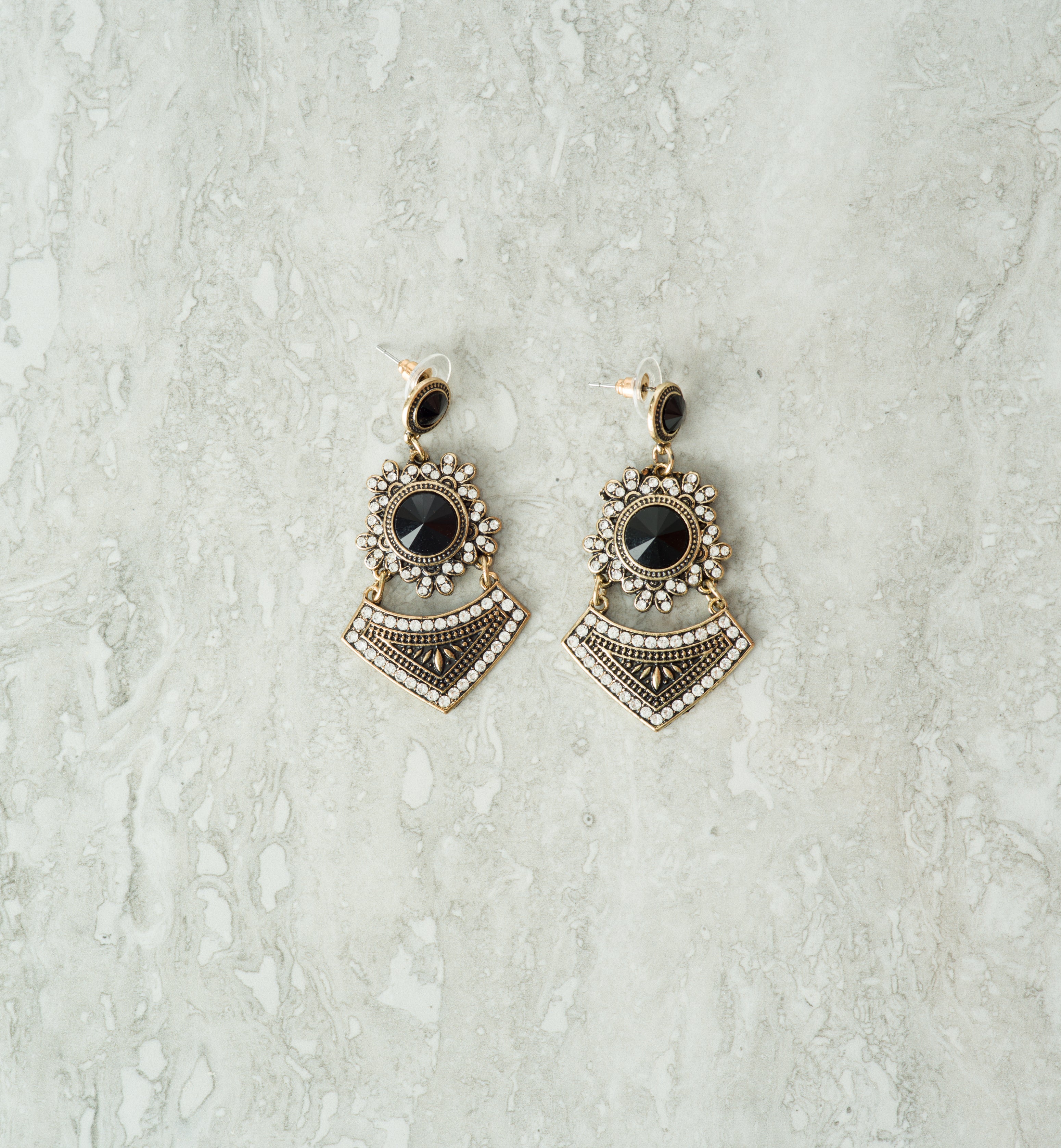 Ione Princess Crystal Floral Earrings