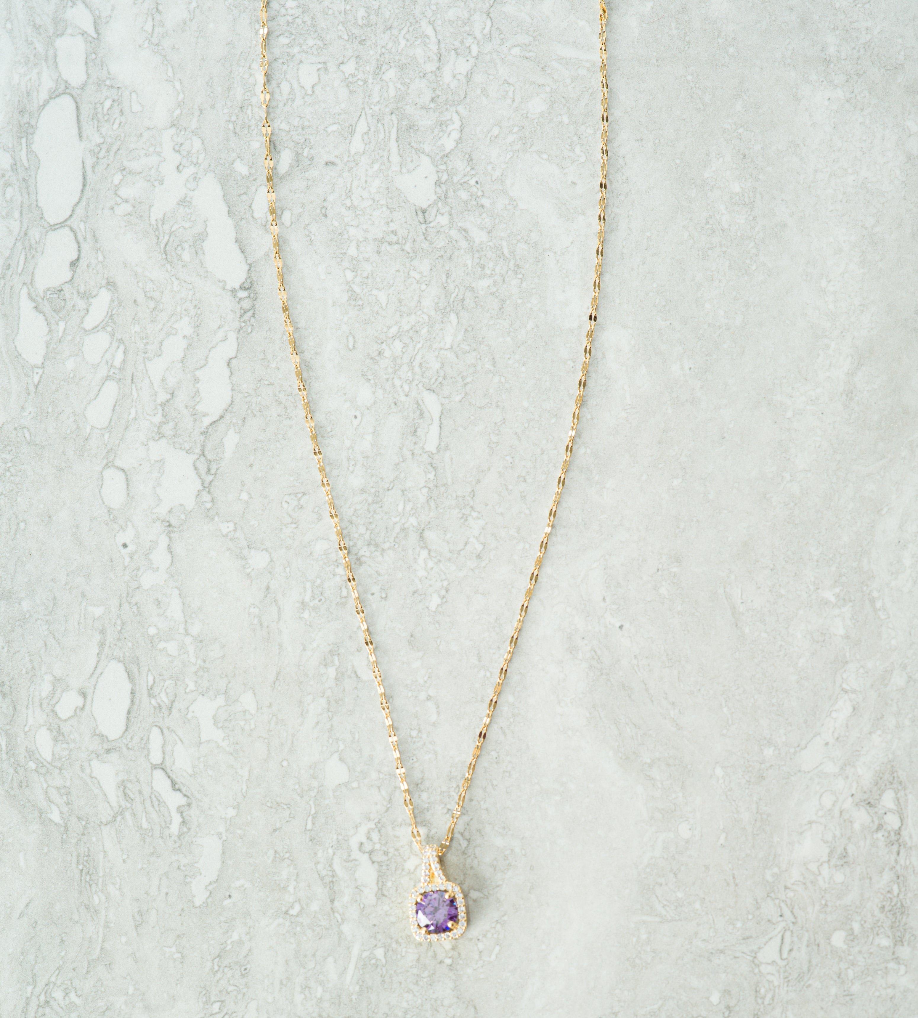Beatrix Purple Crystal Pendant Necklace