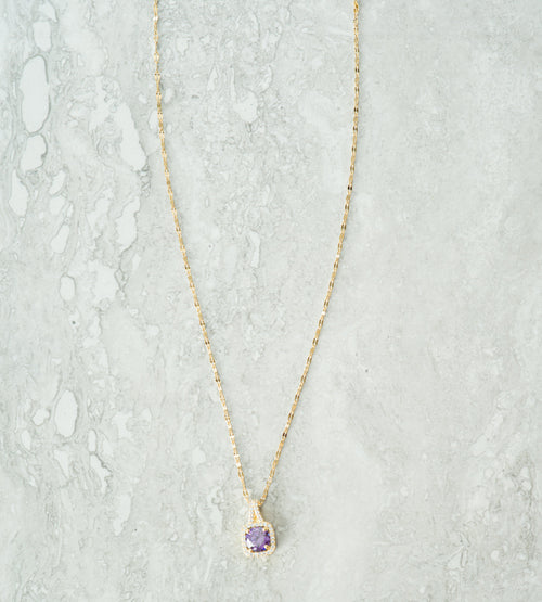 Beatrix Purple Crystal Pendant Necklace