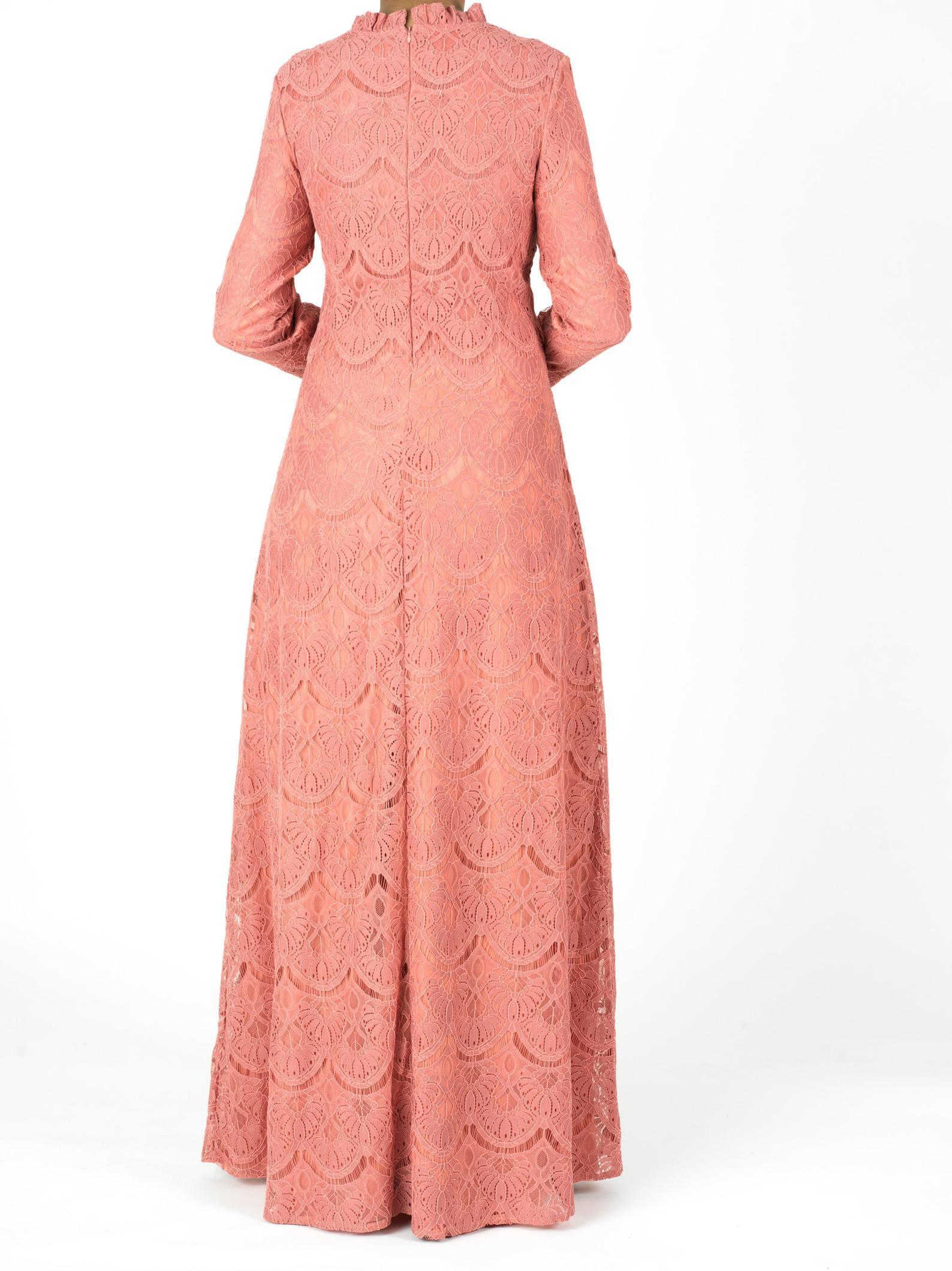 Linnea Blush Lace-Bodice Maxi Dress