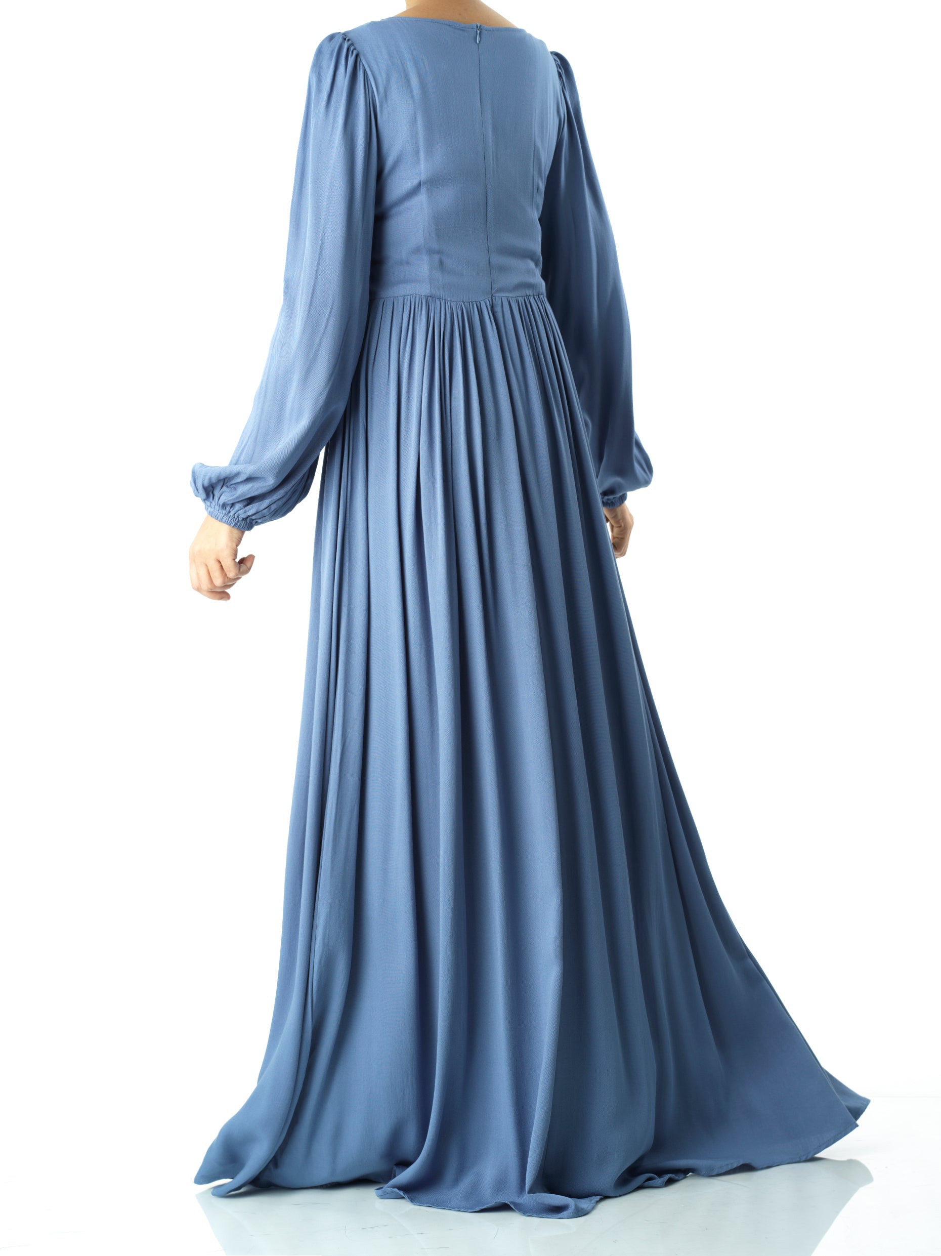 Everlyn Dusty Blue Modal Corset Maxi Dress