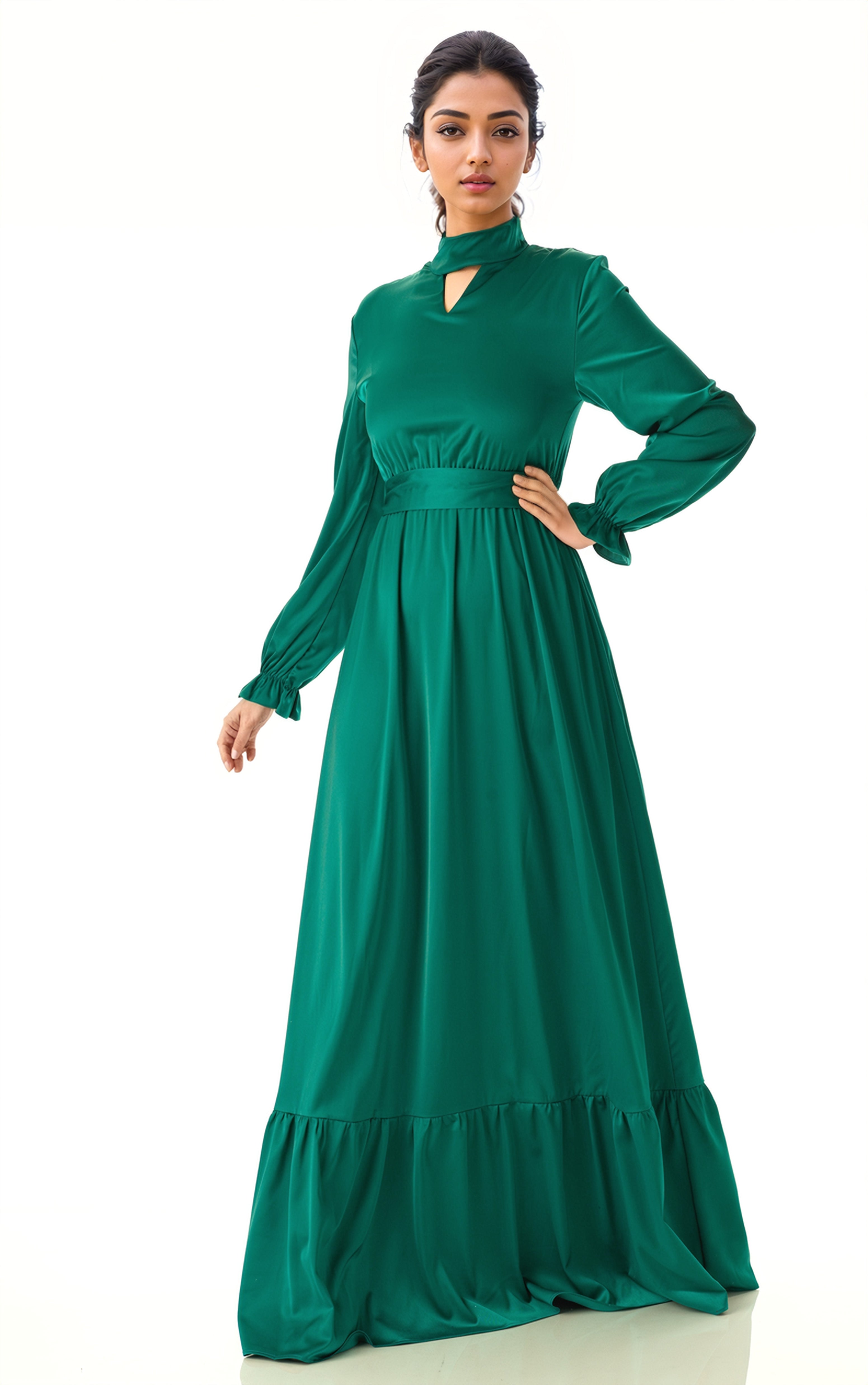 Halcyon Royal Satin Maxi Dress