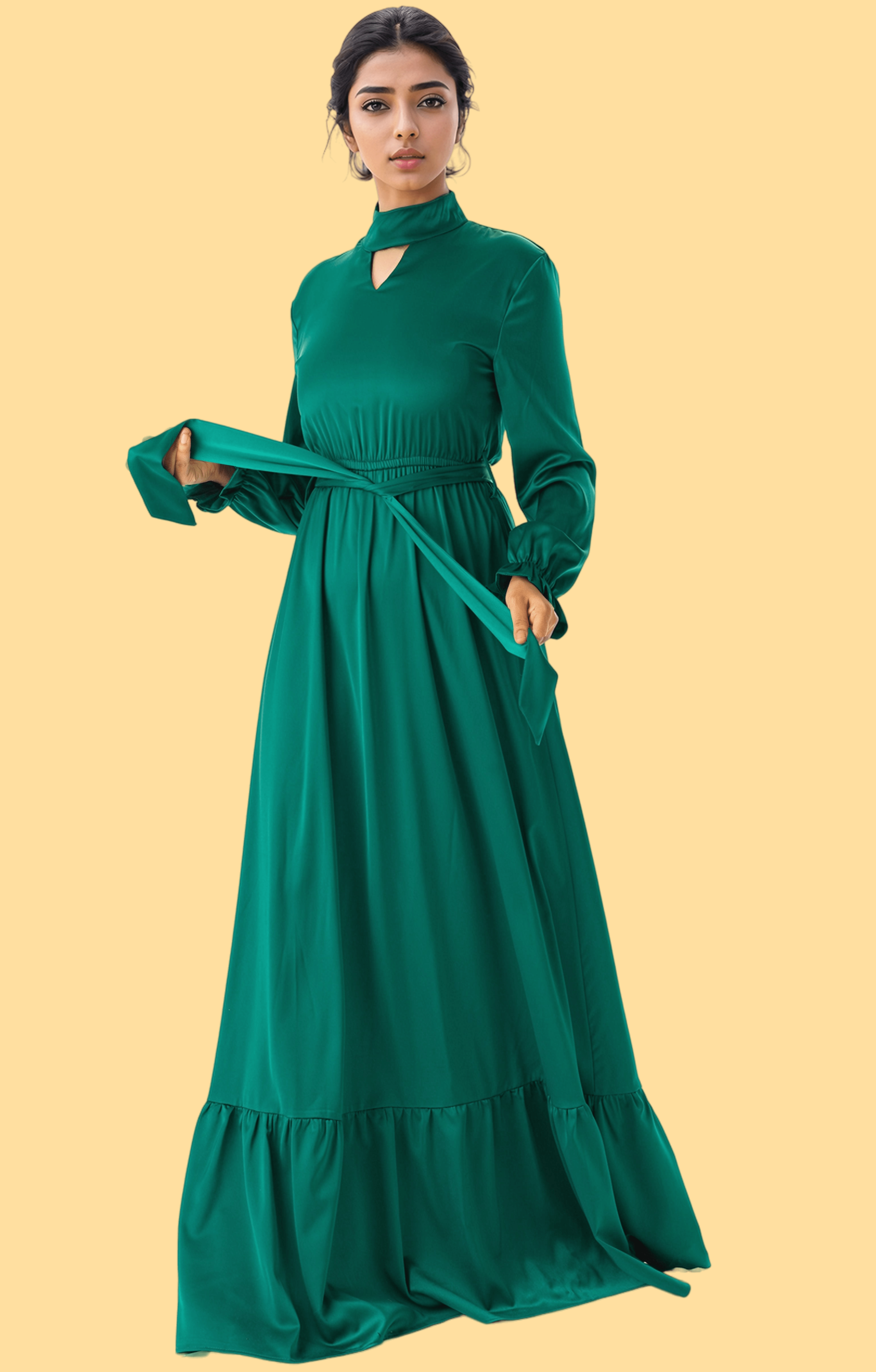 Halcyon Royal Satin Maxi Dress