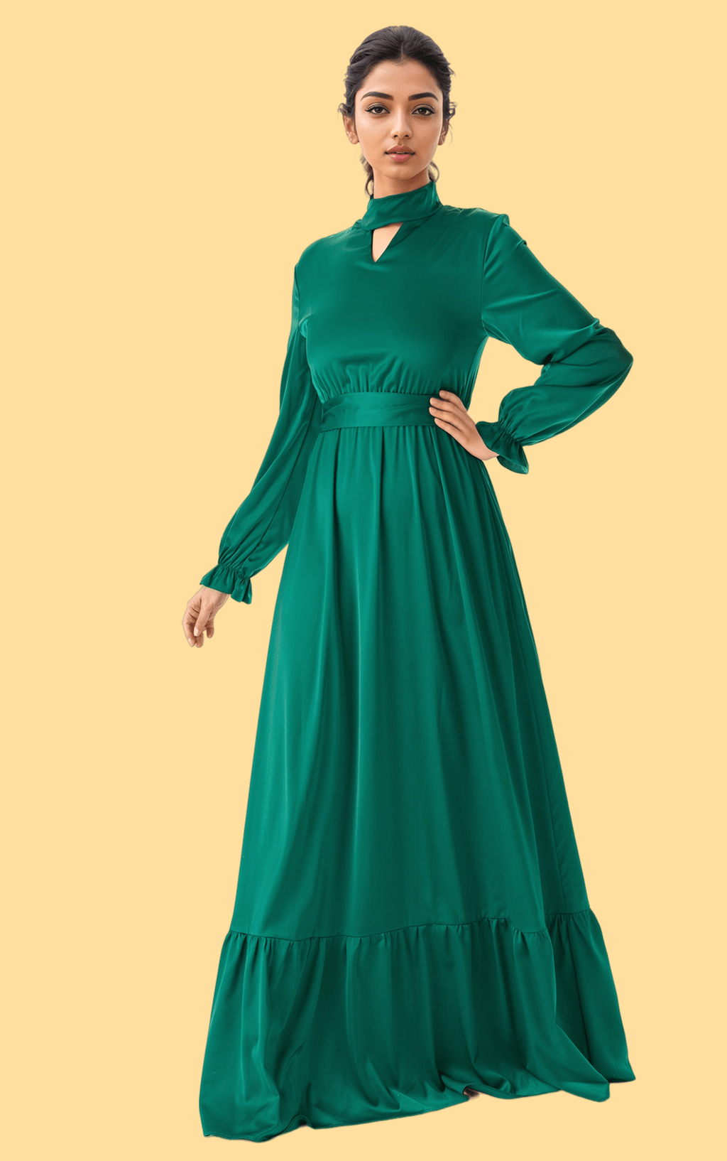 Halcyon Royal Satin Maxi Dress