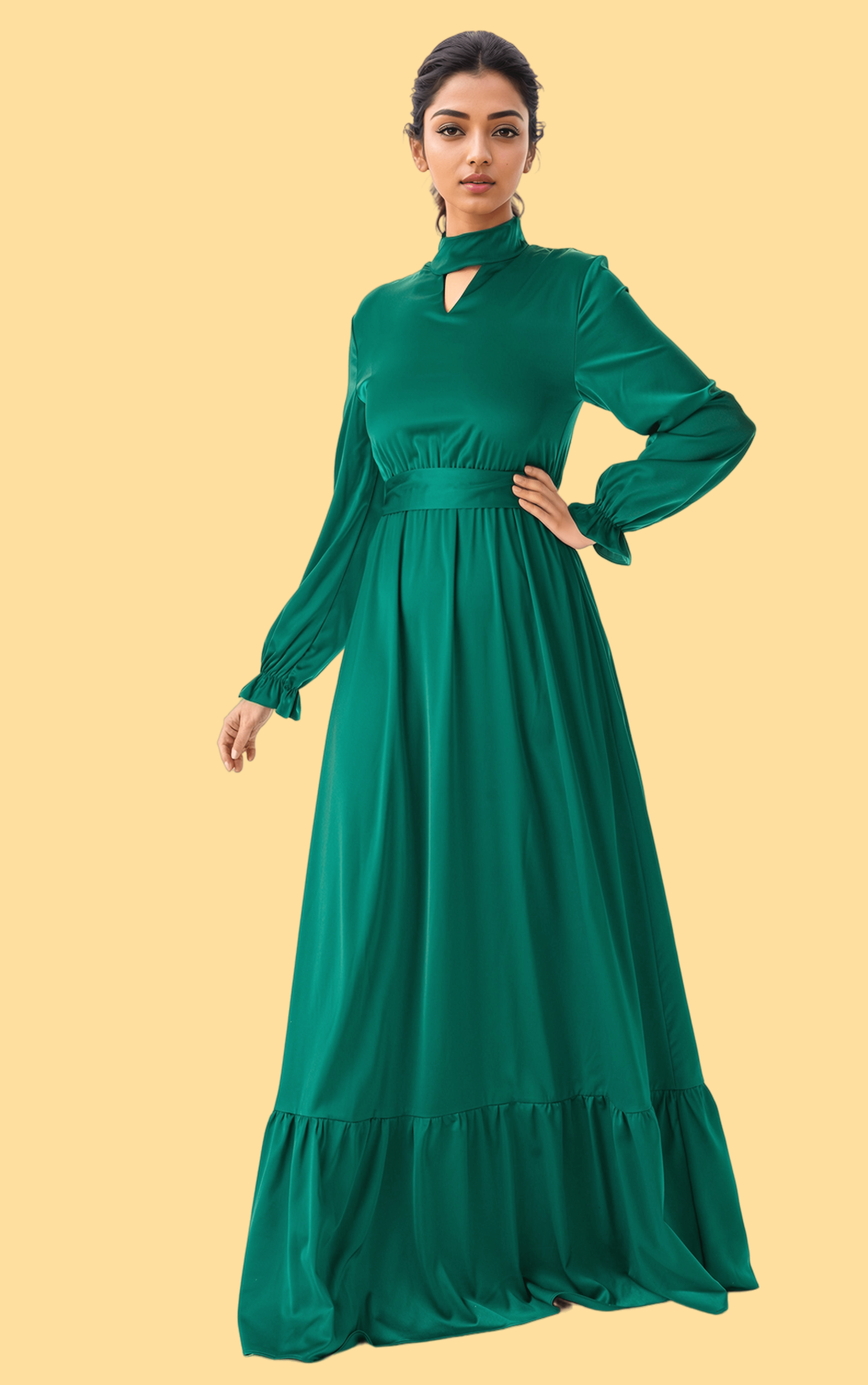 Halcyon Royal Satin Maxi Dress