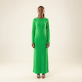 Calloway Green Ribbed Round-Neck Maxi Dress