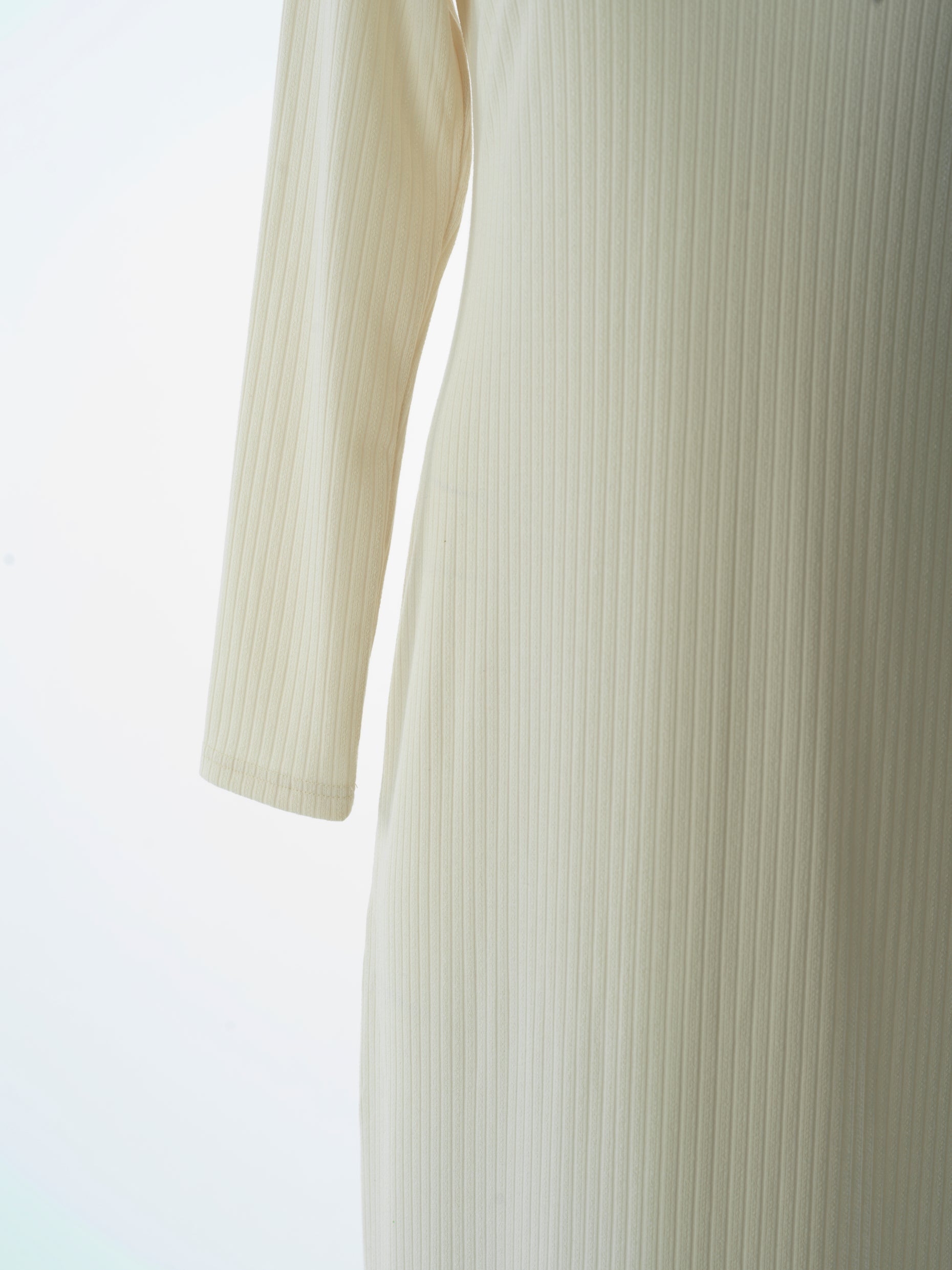 Calloway Cream Ribbed Round-Neck Maxi Dress