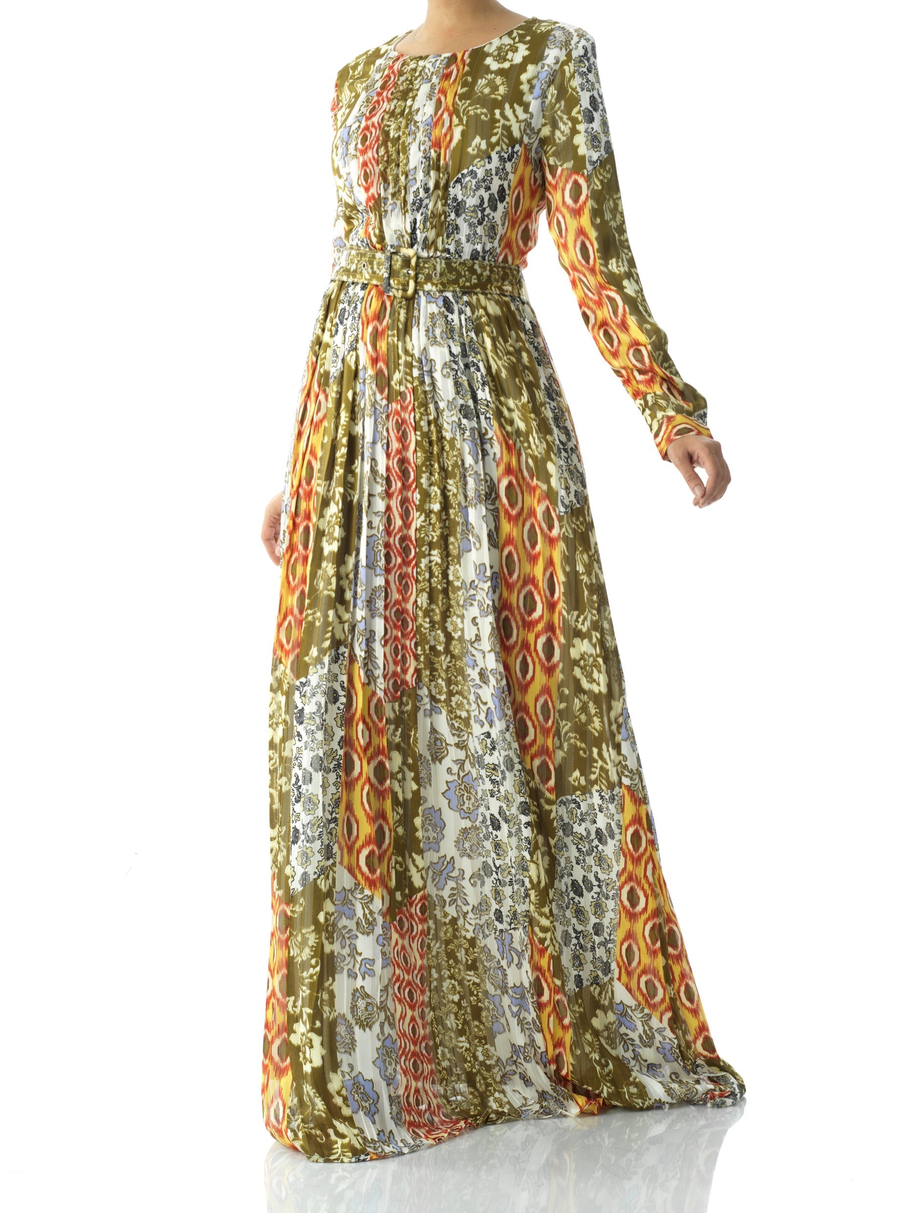 Aubree Safiyah Silk-Chiffon Shimmer Maxi Dress