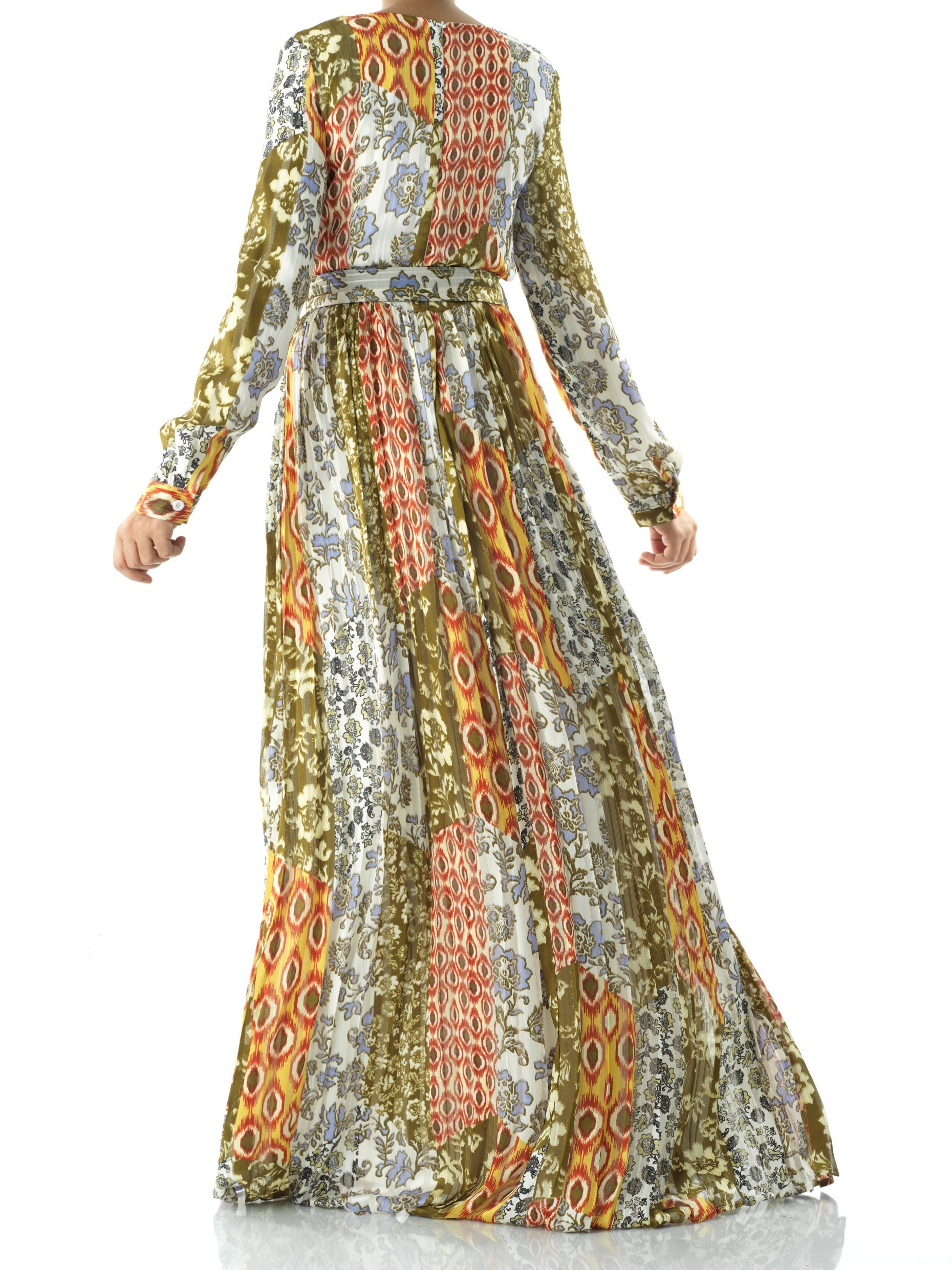Aubree Safiyah Silk-Chiffon Shimmer Maxi Dress