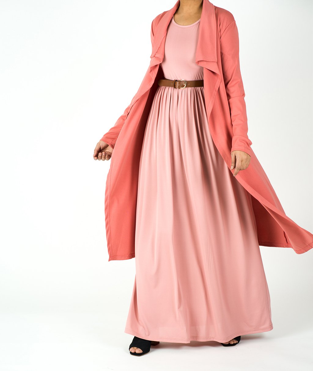 Nova Salmon Draped Drop-Shoulder Jacket