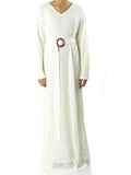 Emberlynn Ivory Sequin-Knit Long-Sleeve Maxi Dress