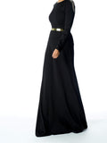 Wynn Black Shoulder-Chain Occasion Maxi Dress