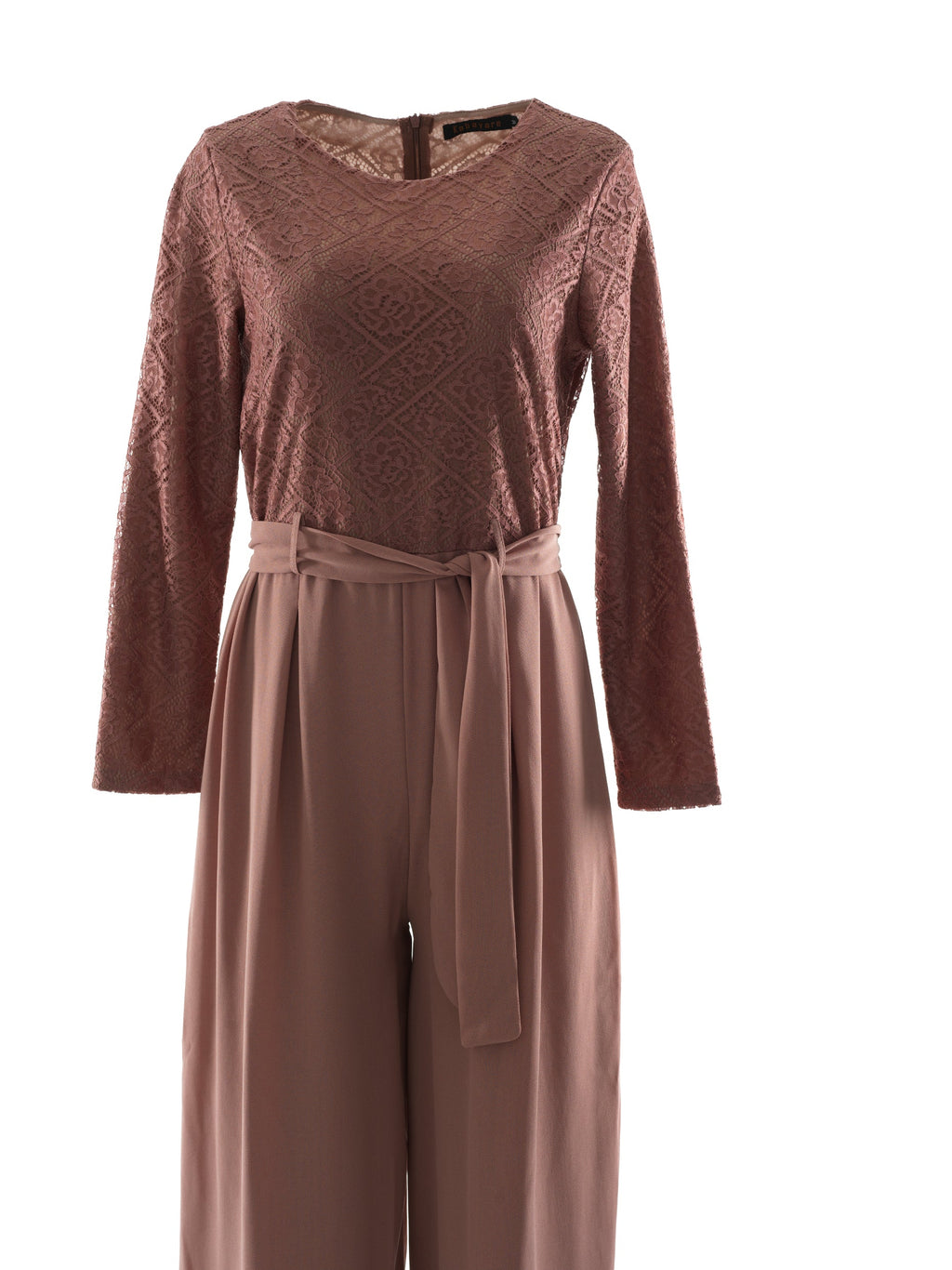 Gemma Mauve Lace-Detail Jumpsuit