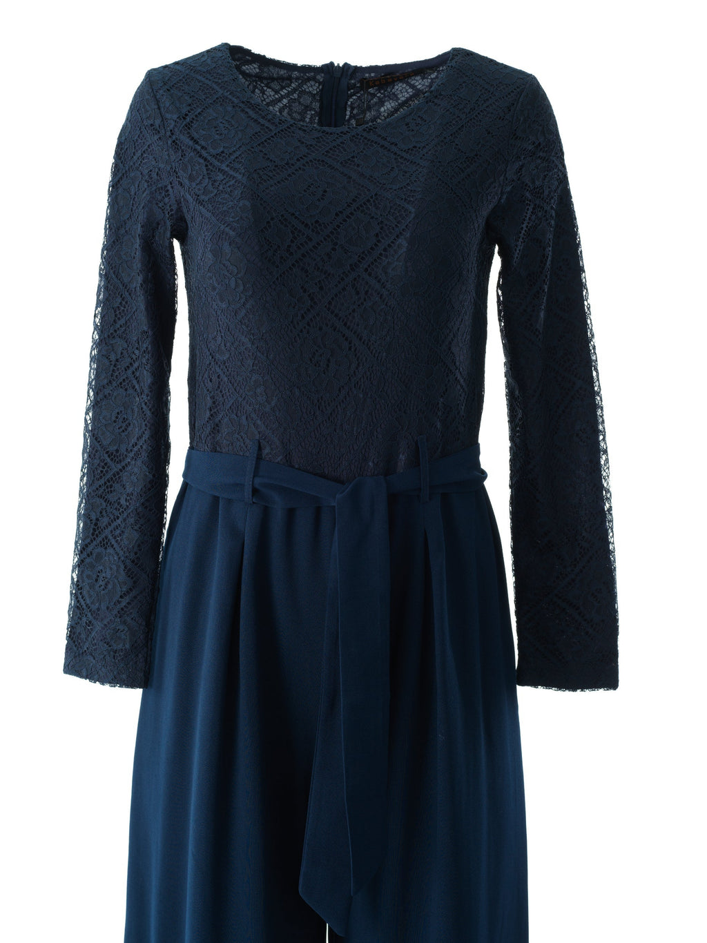 Gemma Navy Blue Lace-Detail Jumpsuit