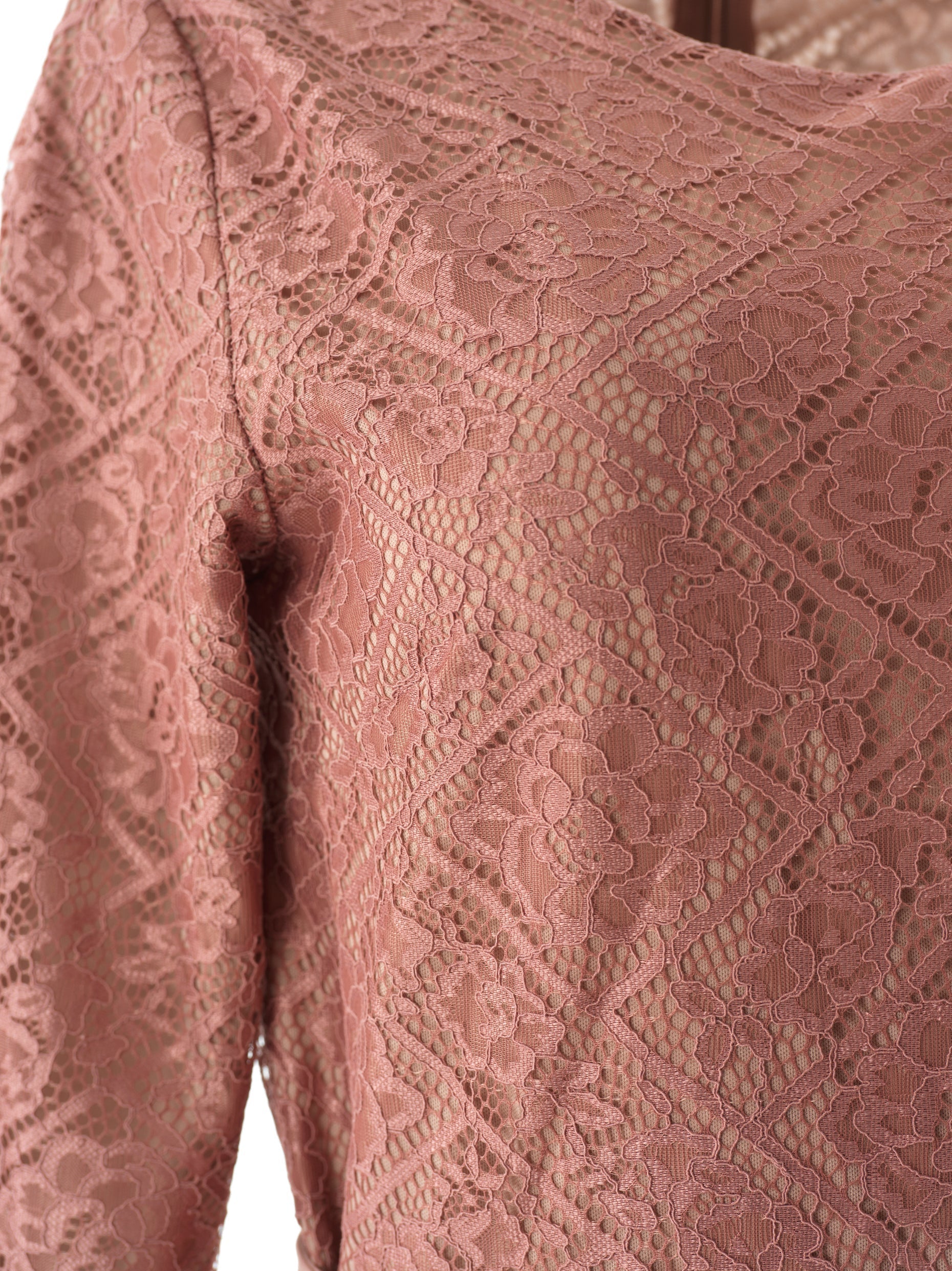 Gemma Mauve Lace-Detail Jumpsuit