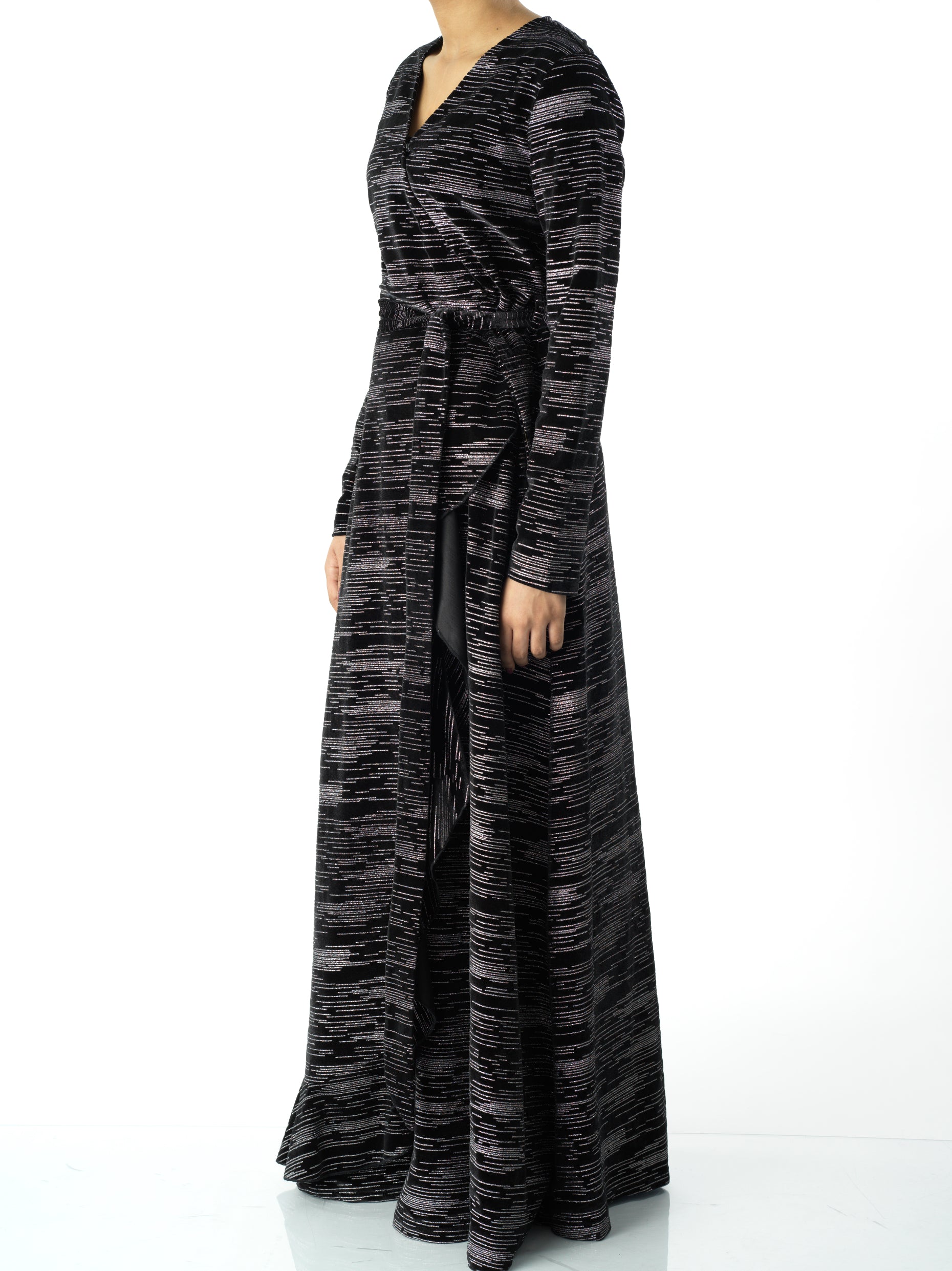 Ellery Sidra Wrapped Velvet Maxi Dress