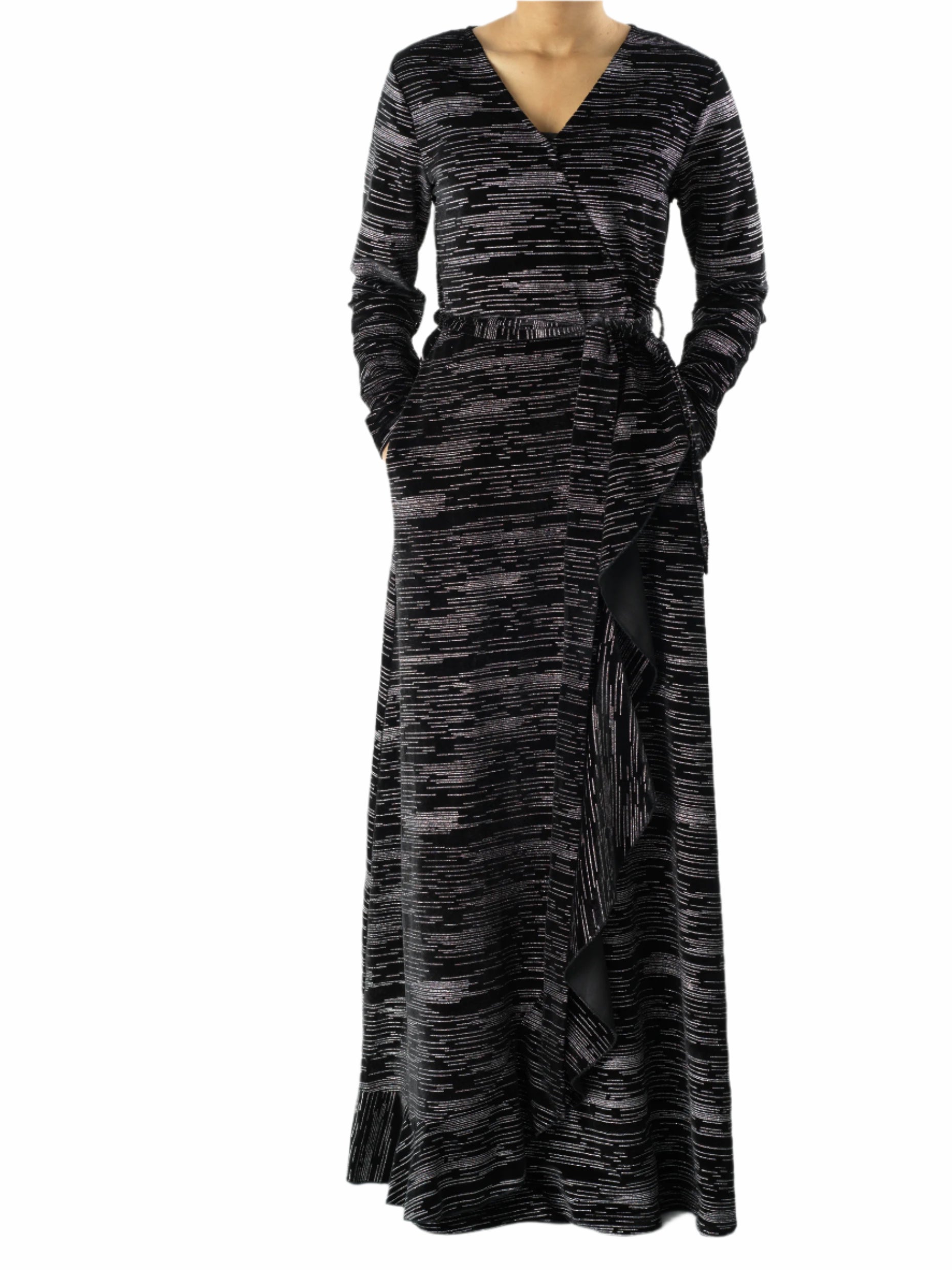 Ellery Sidra Wrapped Velvet Maxi Dress