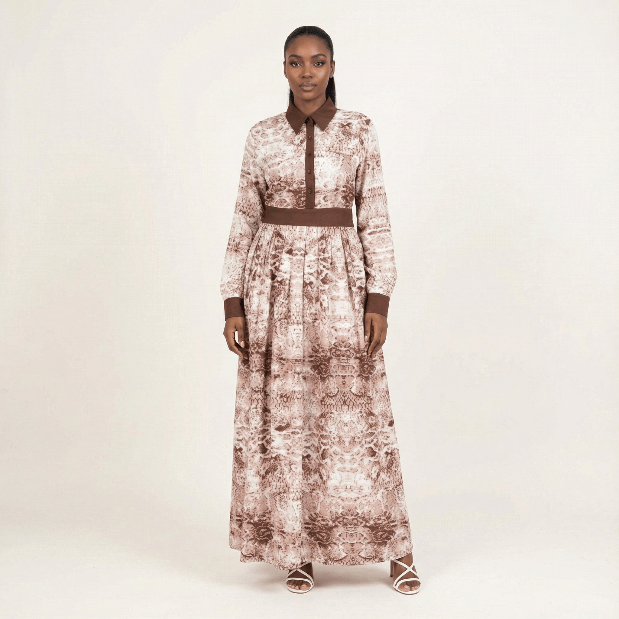 Hattie Snake Snakeskin-Print Maxi Dress
