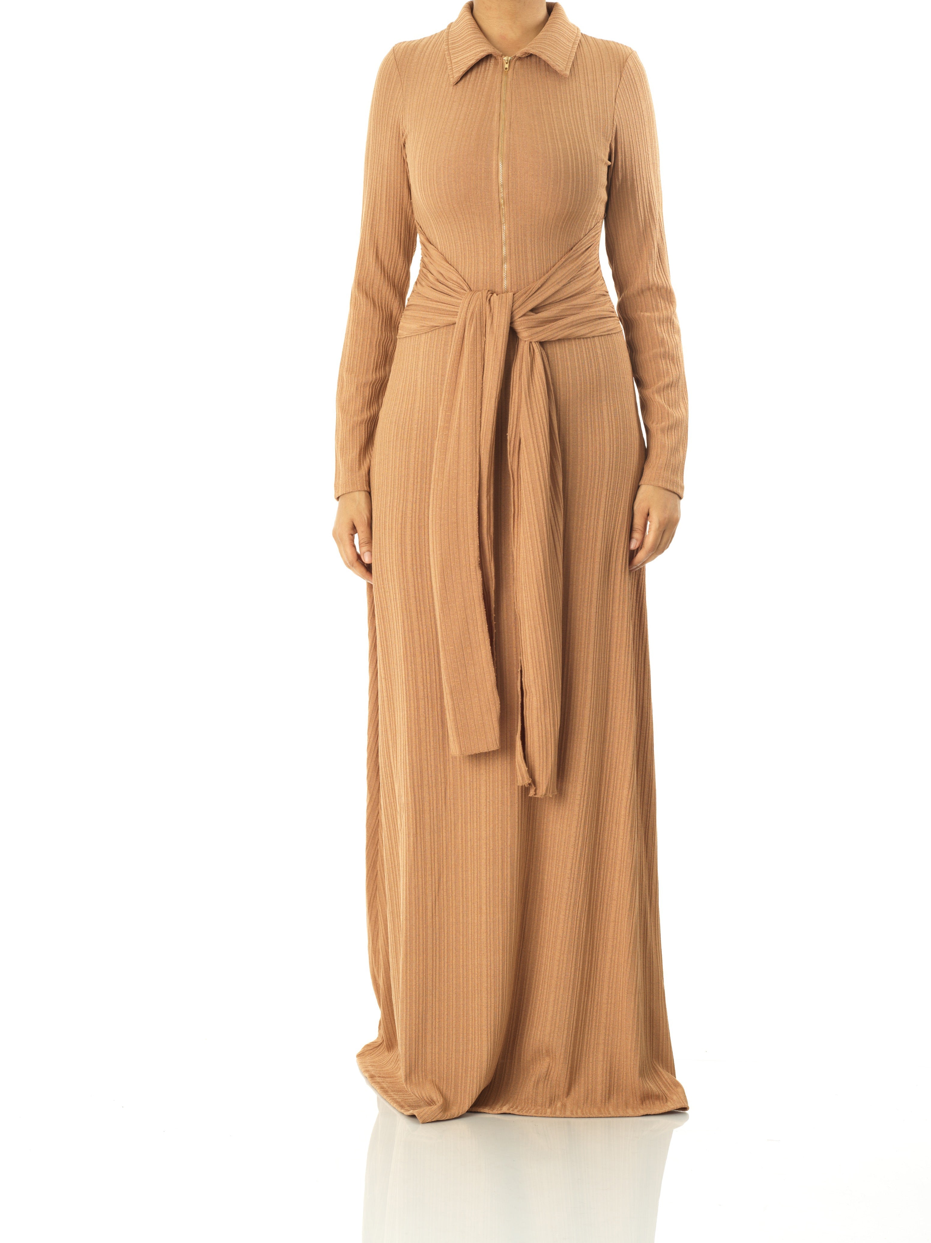 Blakelee Tan Ribbed Bodycon Maxi Dress