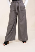 Faye Rust Wide-Leg Linen Trousers