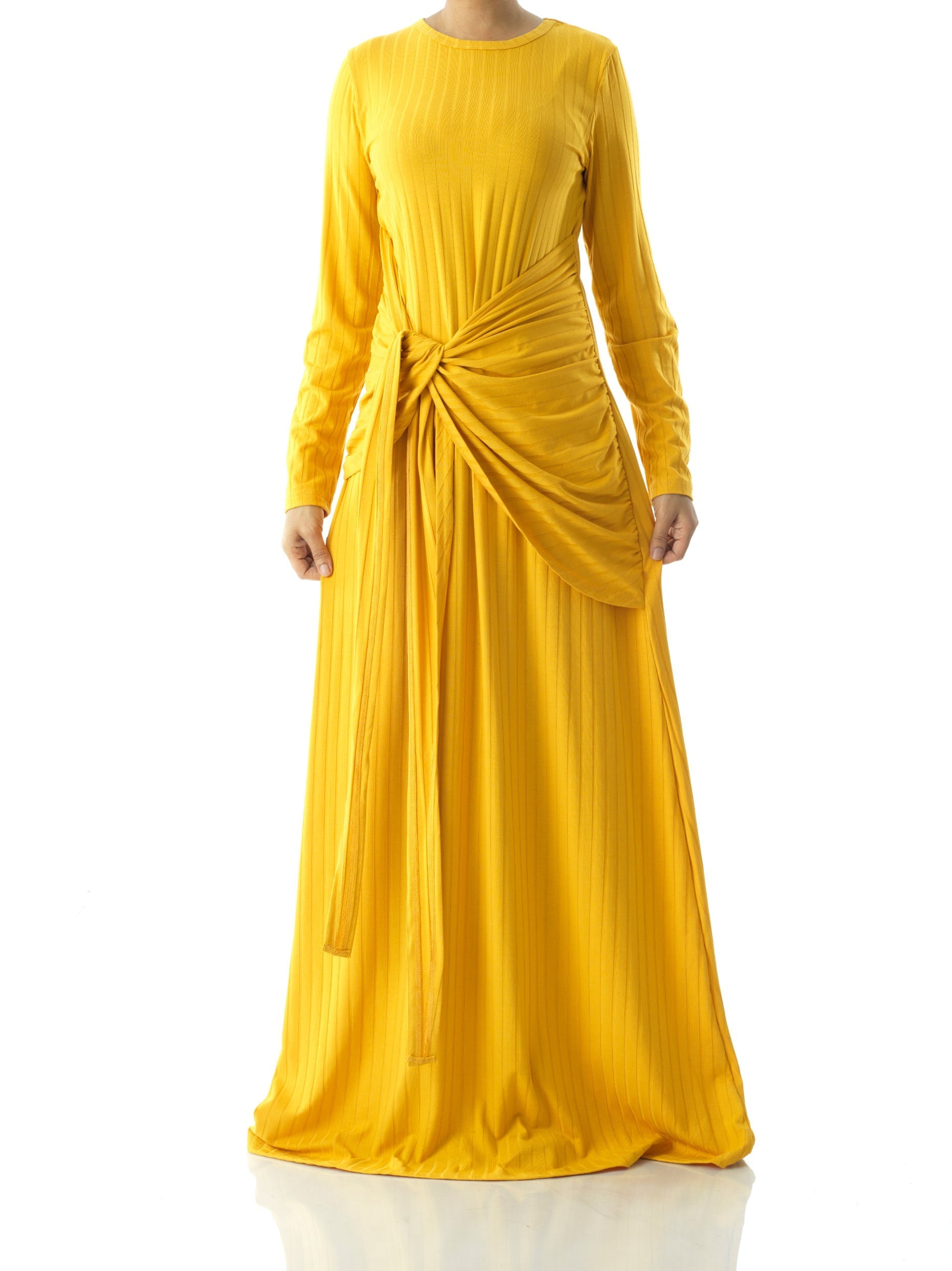 Brixton Yellow Ribbed Knit Maxi Dress