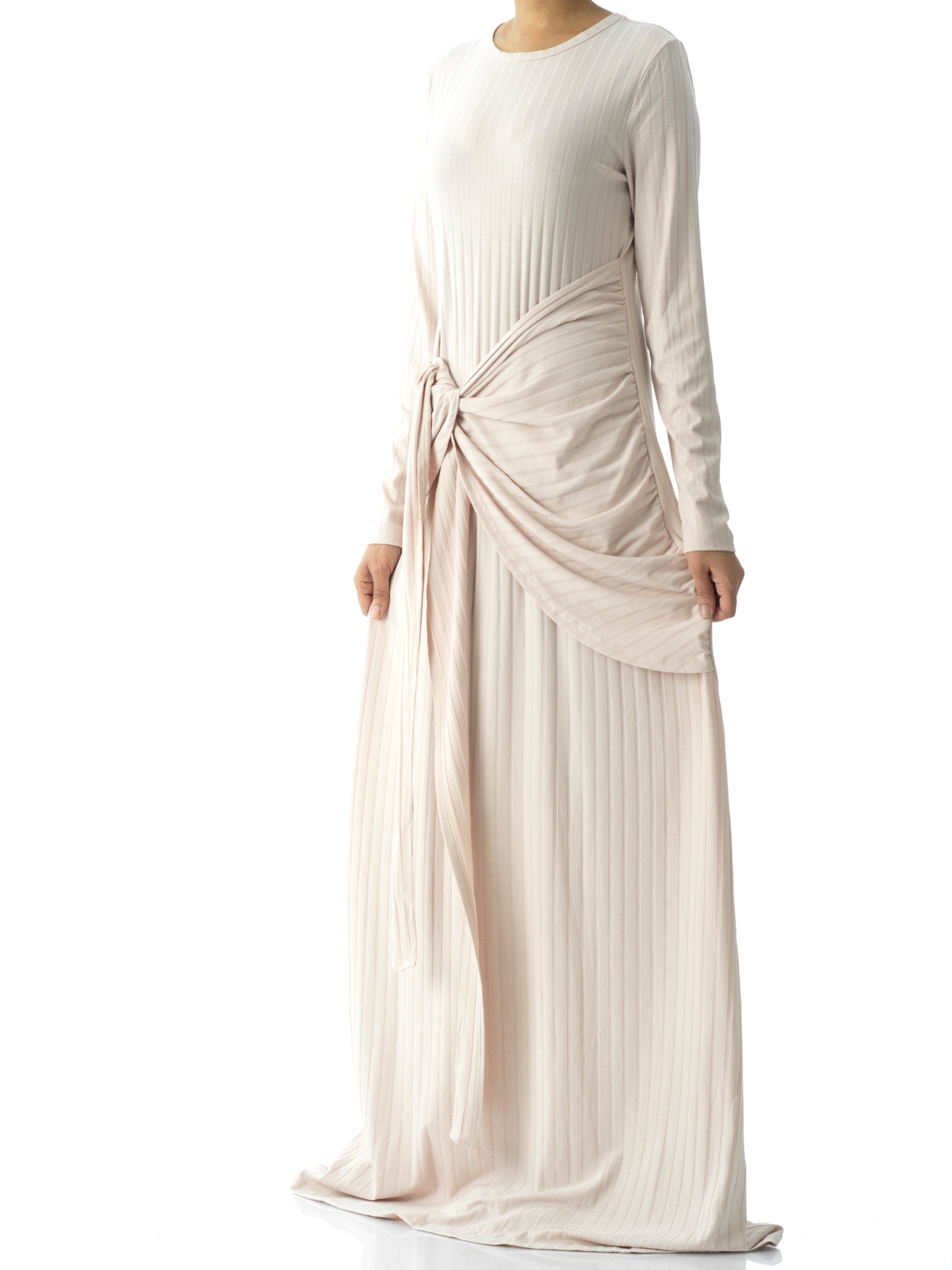 Brixton Cream Ribbed Knit Maxi Dress