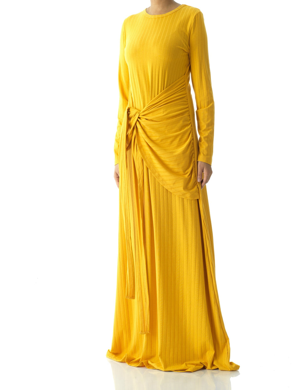 Brixton Yellow Ribbed Knit Maxi Dress
