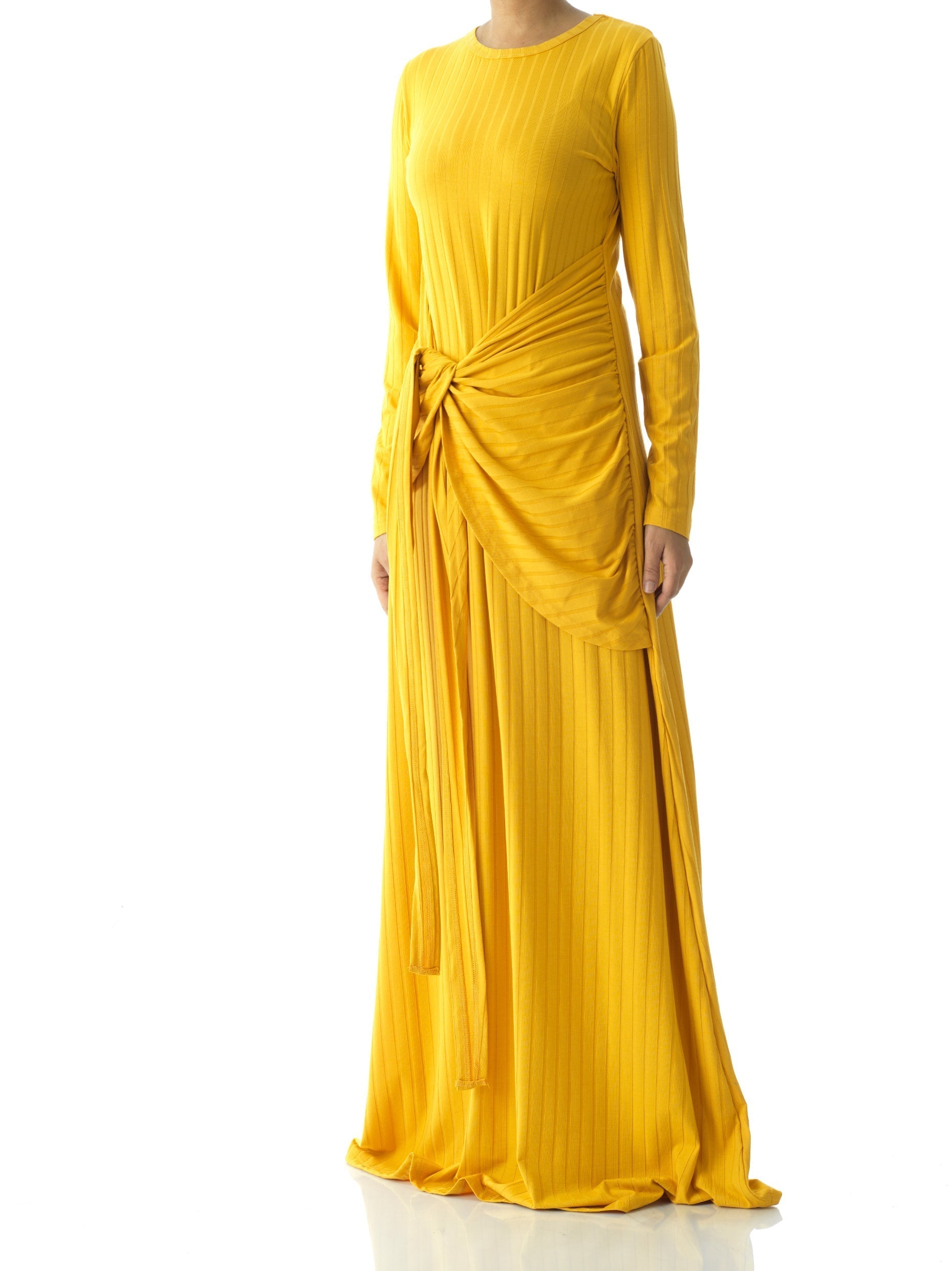 Brixton Yellow Ribbed Knit Maxi Dress