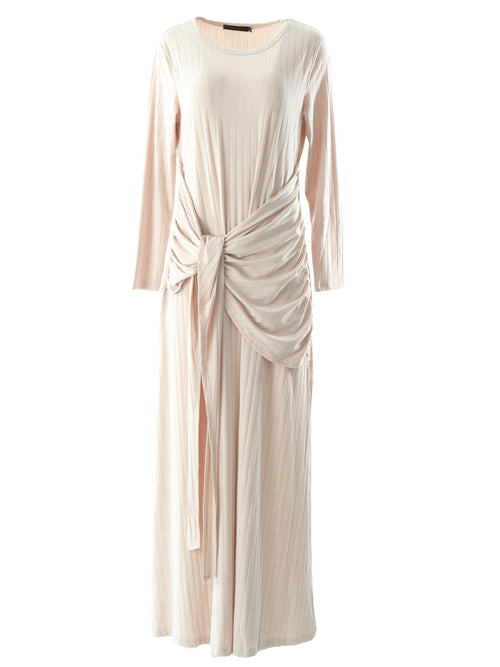 Brixton Cream Ribbed Knit Maxi Dress