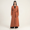 Sailor Dark Orange Chiffon Maxi Trench Coat