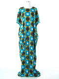 Maelle Blue/green Print Maxi Dress