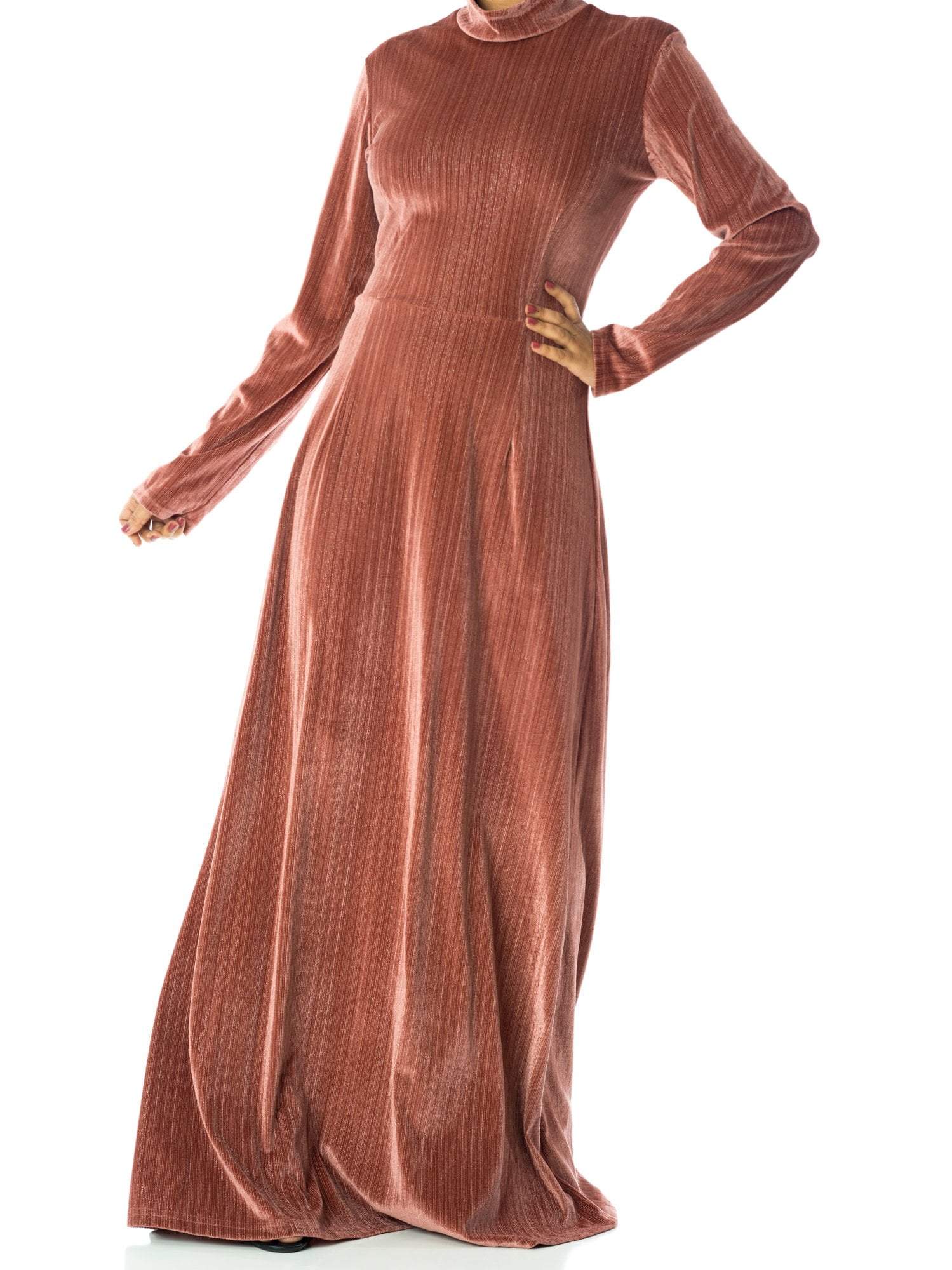 Mallory Papayawhip Soft Velvet Maxi Dress