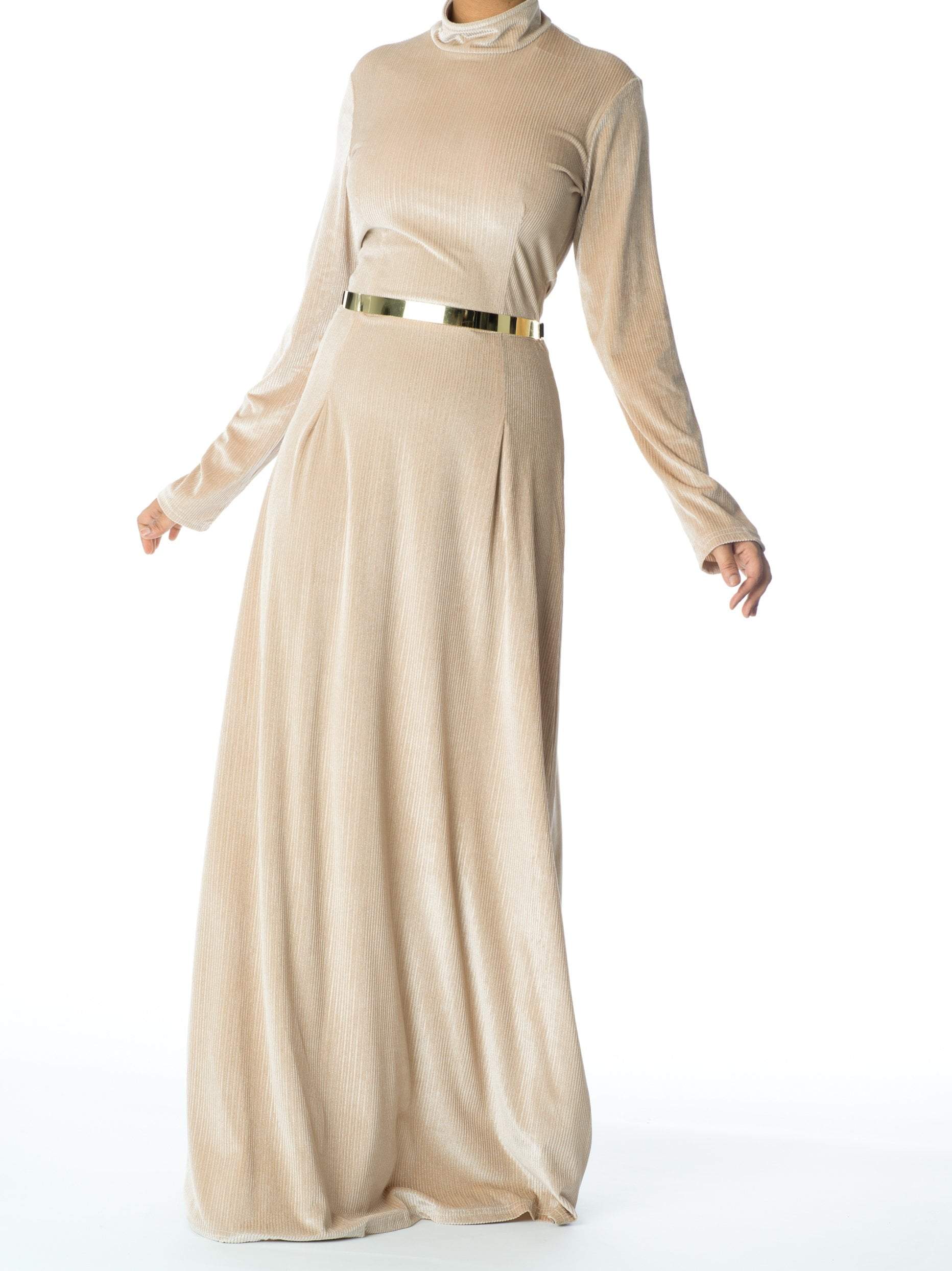 Mallory Papayawhip Soft Velvet Maxi Dress