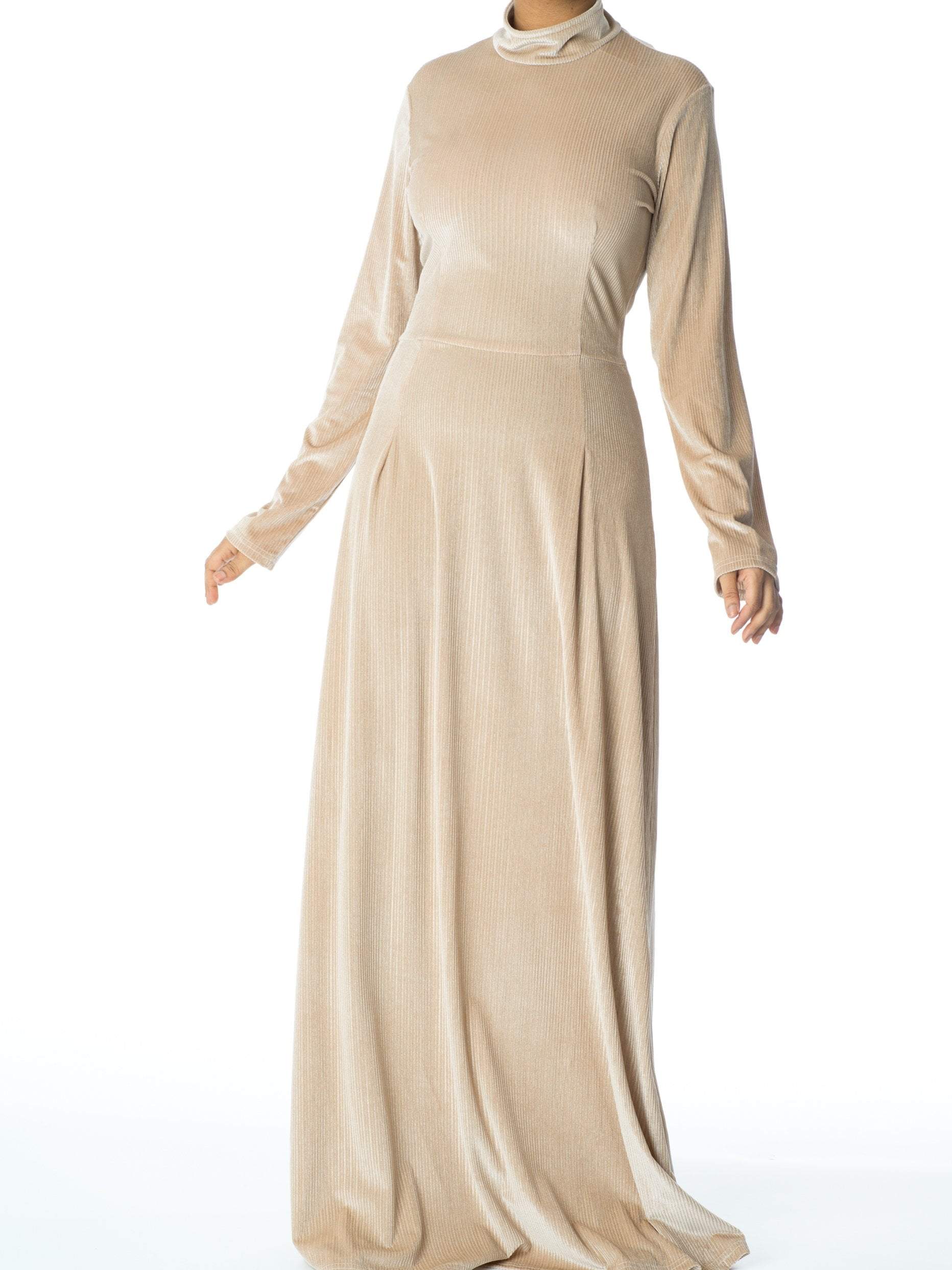 Mallory Papayawhip Soft Velvet Maxi Dress