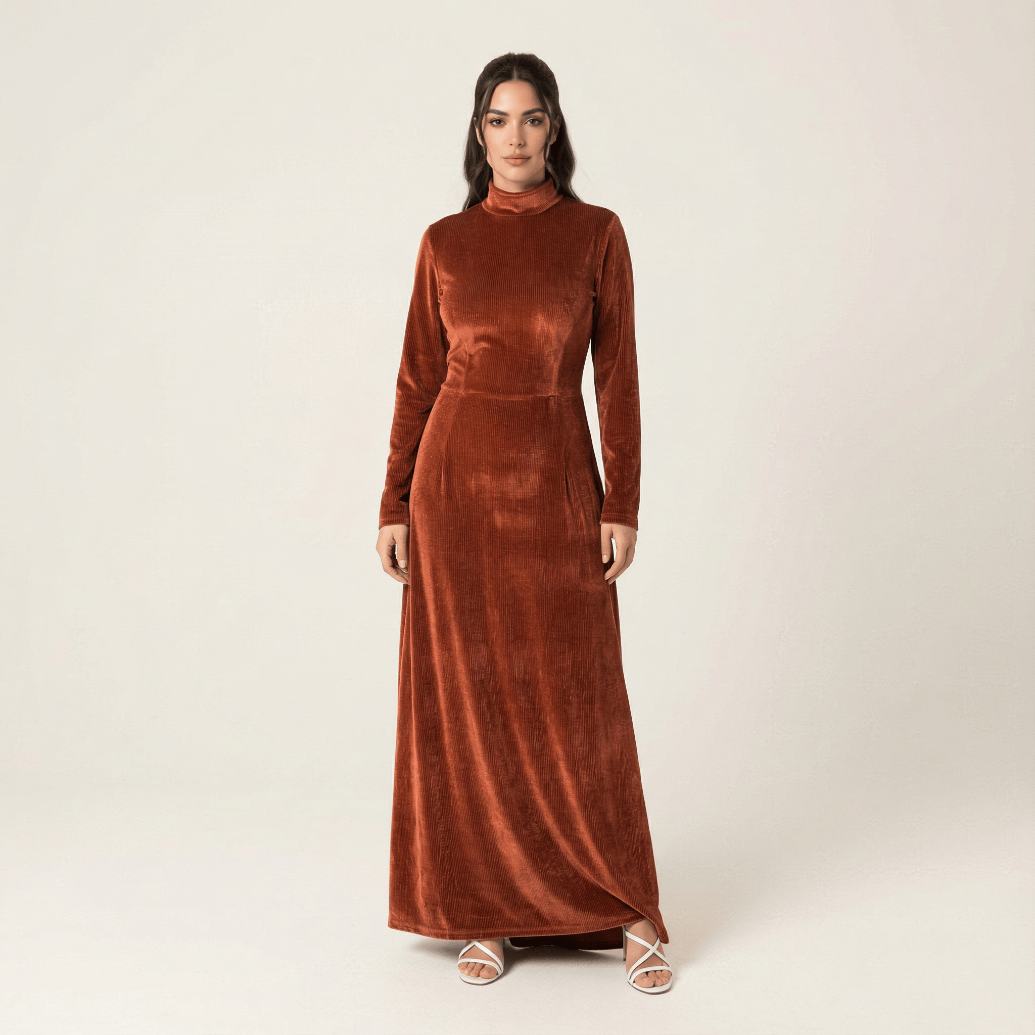 Mallory Papayawhip Soft Velvet Maxi Dress