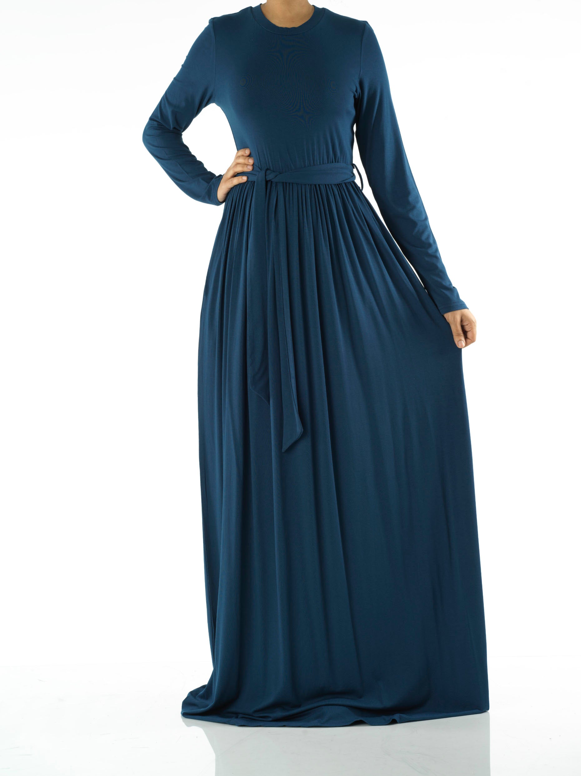 Oaklee Teal Soft Jersey Maxi Dress