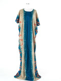 Adelynn Teal Print Maxi Dress