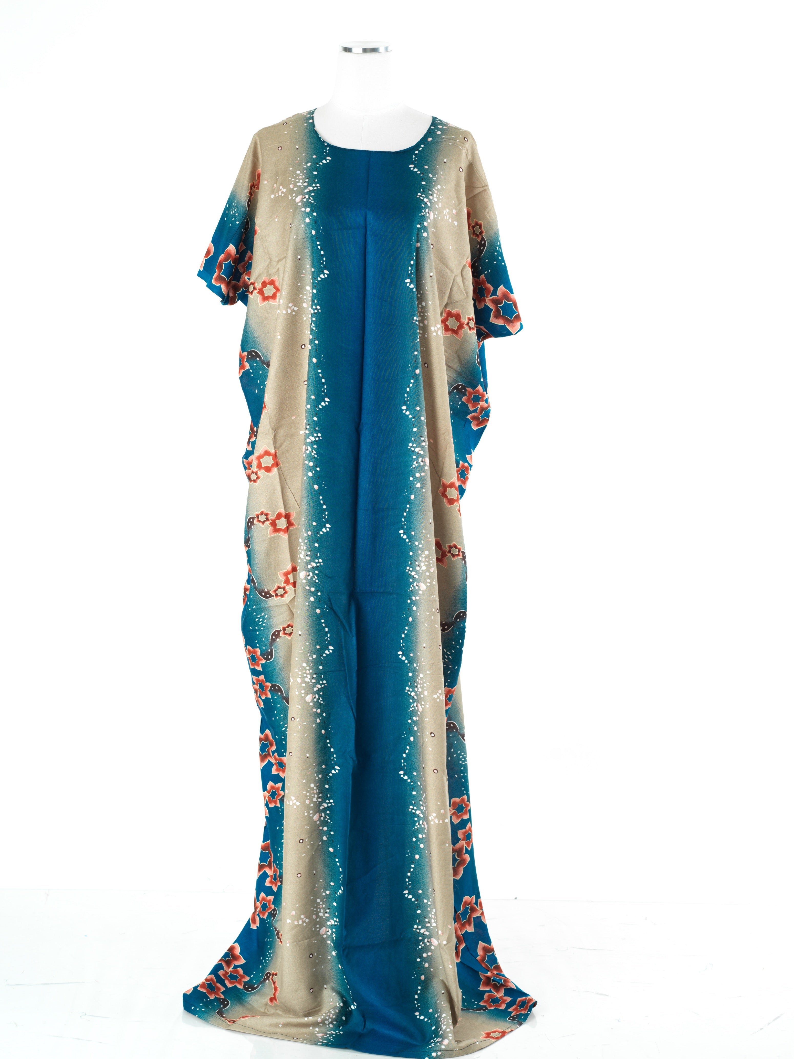 Adelynn Teal Print Maxi Dress