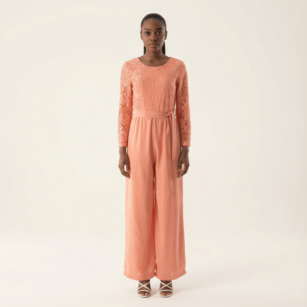 Sydney Blush Long-Sleeve Jumpsuit