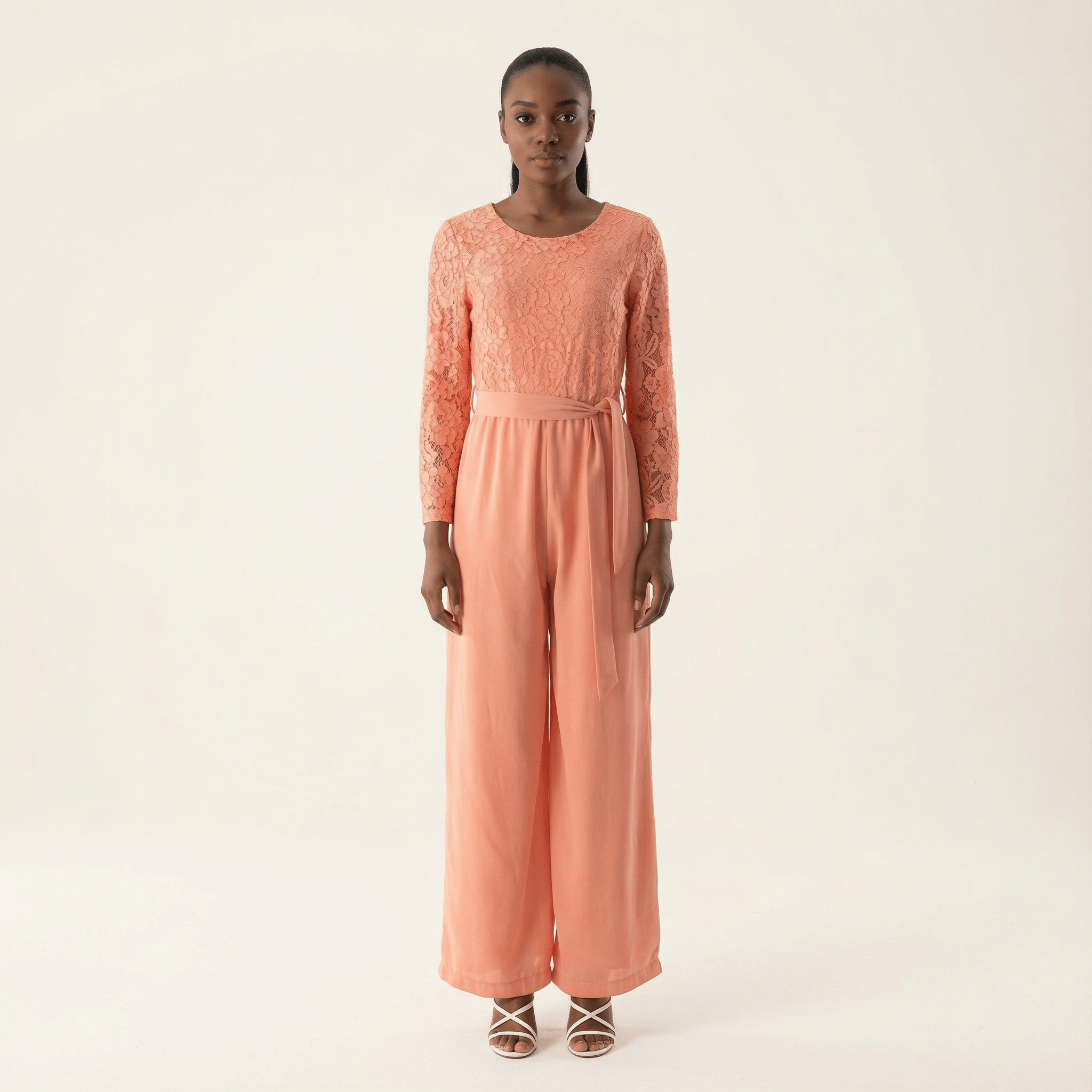 Sydney Blush Long-Sleeve Jumpsuit