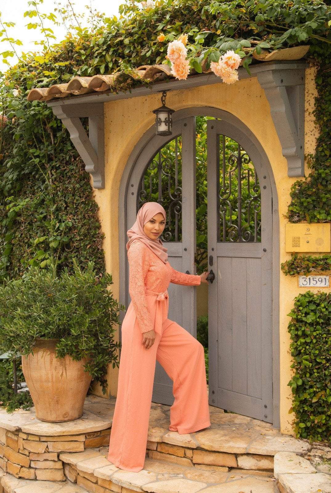 Sydney Blush Long-Sleeve Jumpsuit