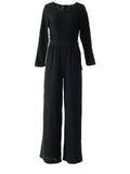 Sydney Black Long-Sleeve Jumpsuit