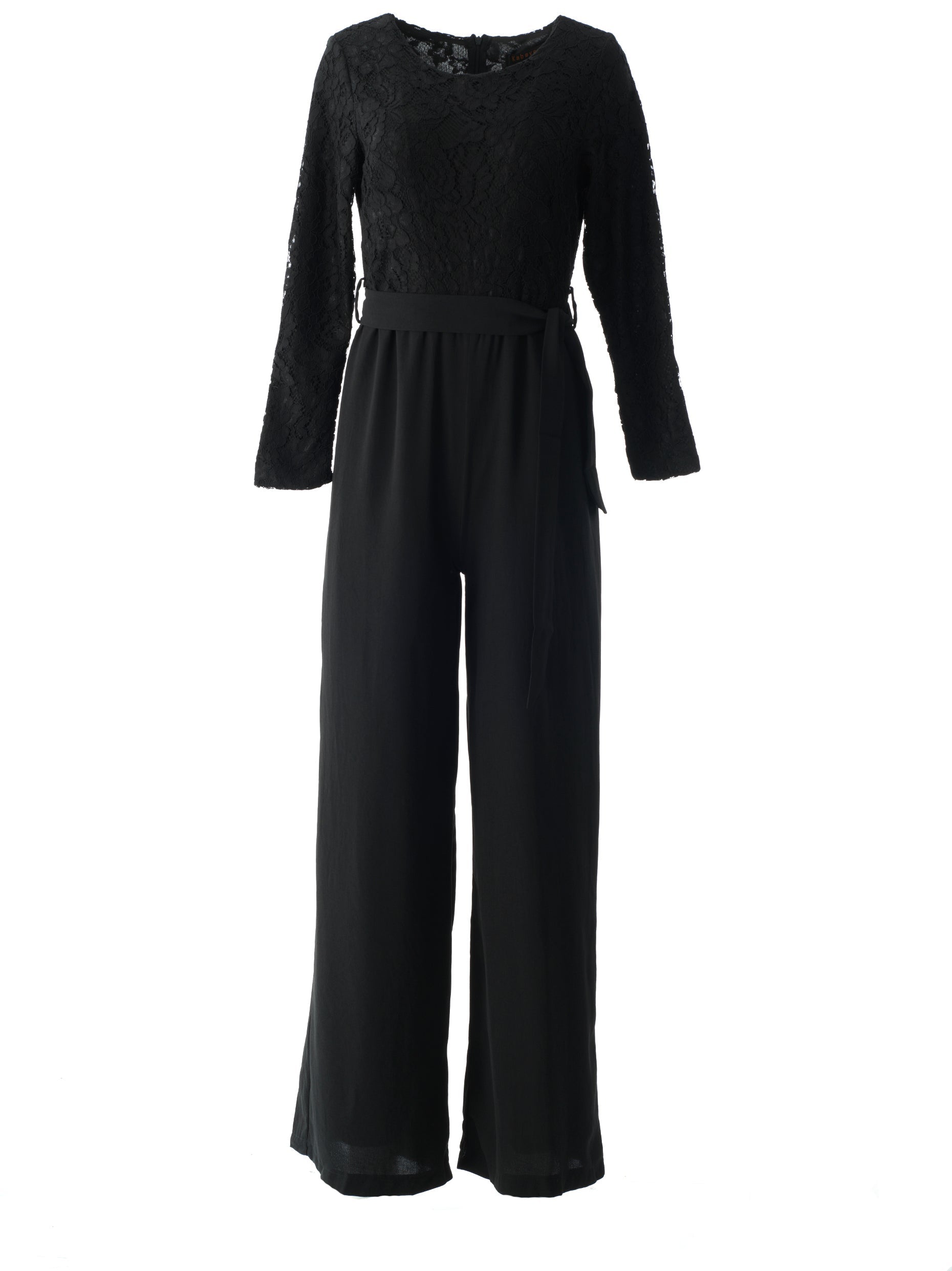 Sydney Black Long-Sleeve Jumpsuit