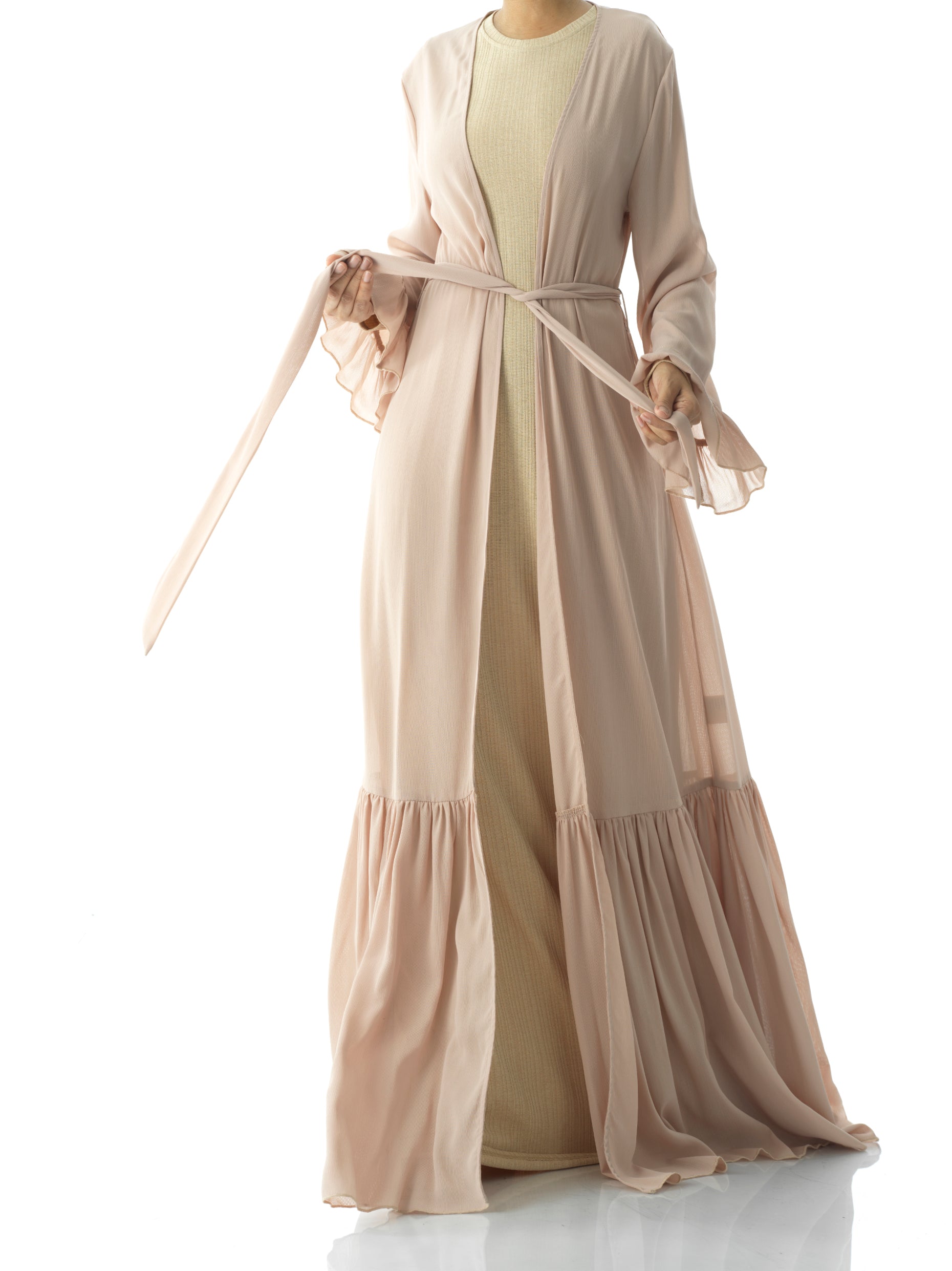 Charleston Pearl Tiered Ruffle Chiffon Cardigan