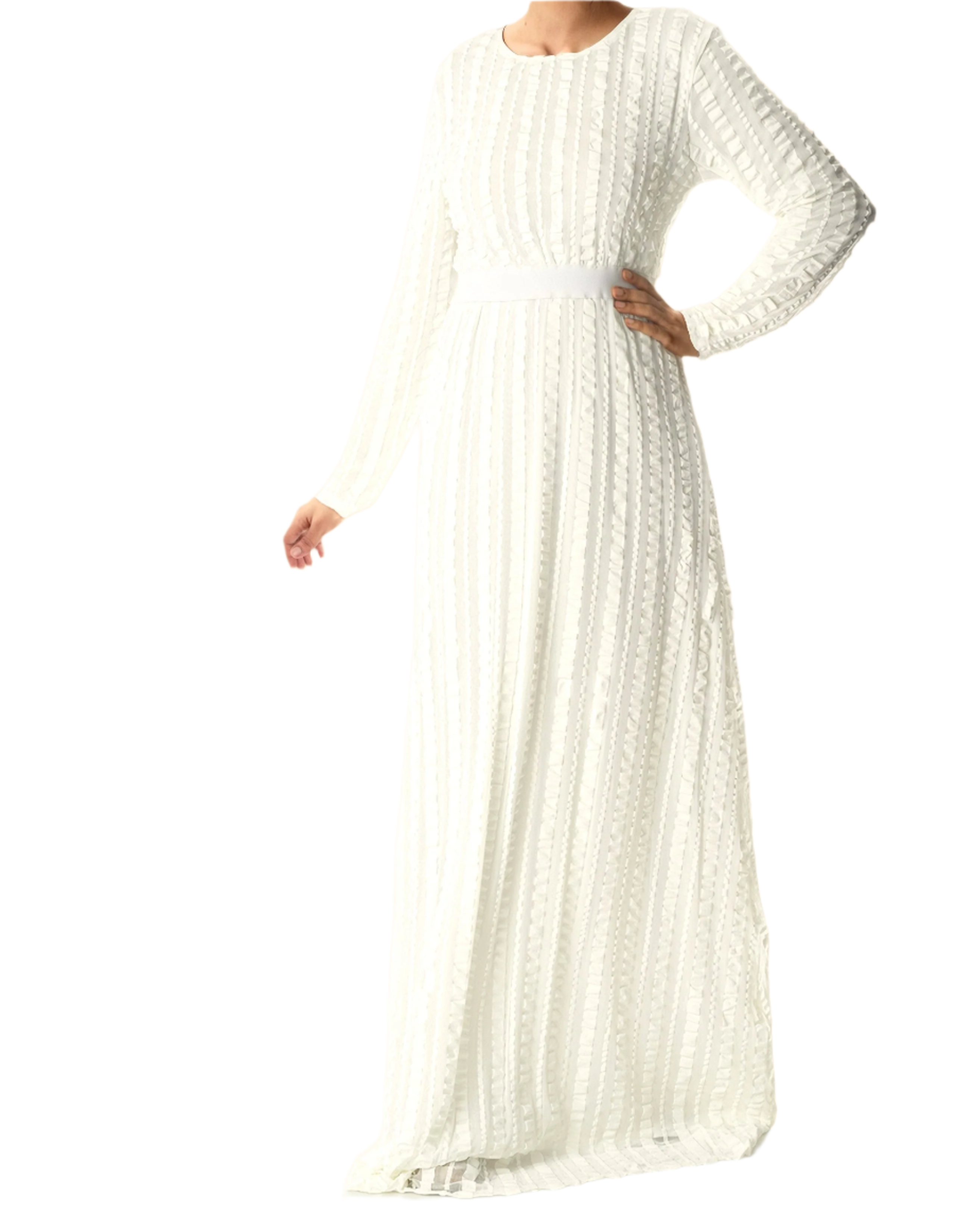 Brooklyn White Ruffle-Tier Maxi Dress